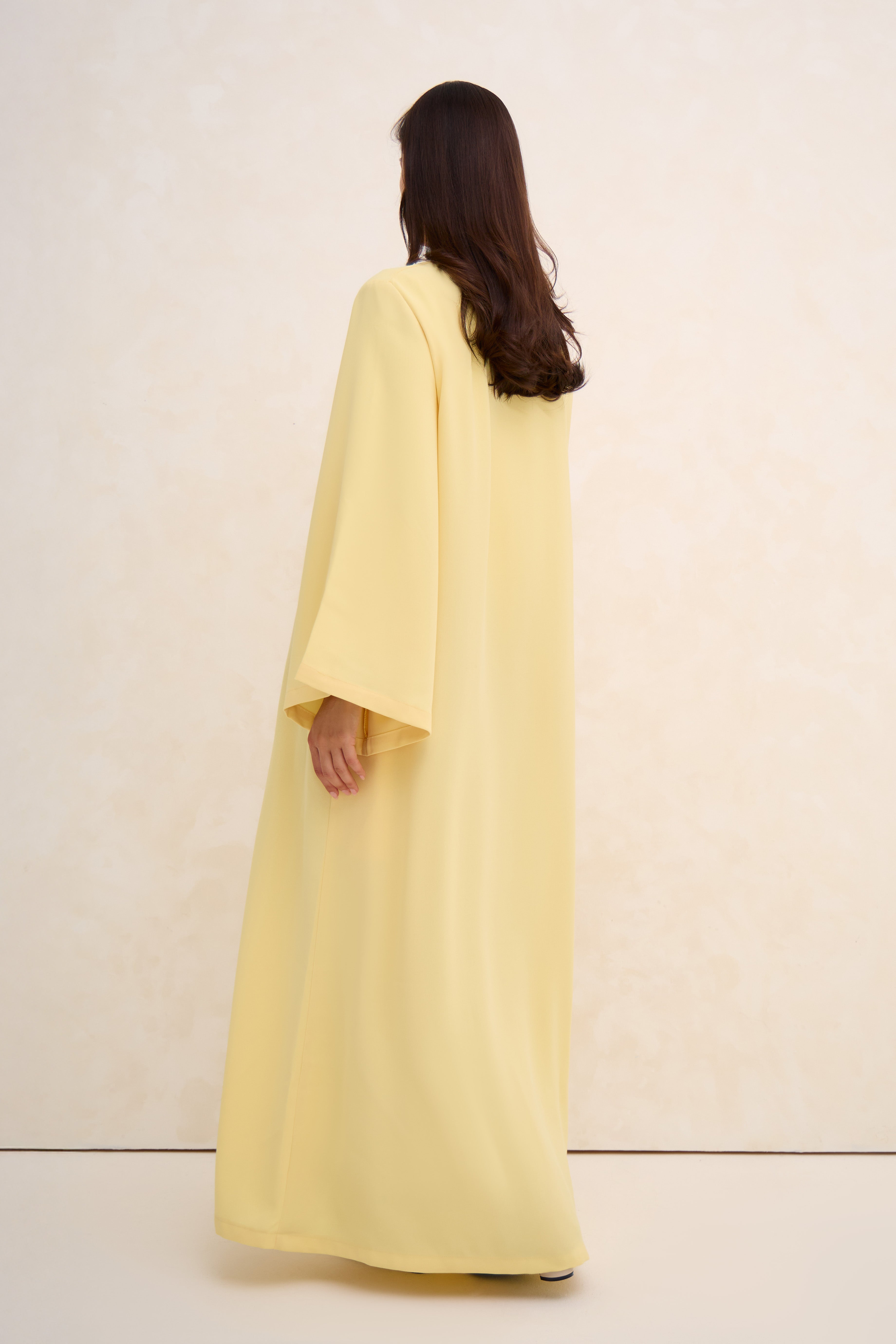 Butter Yellow Spanish Sleeve Abaya