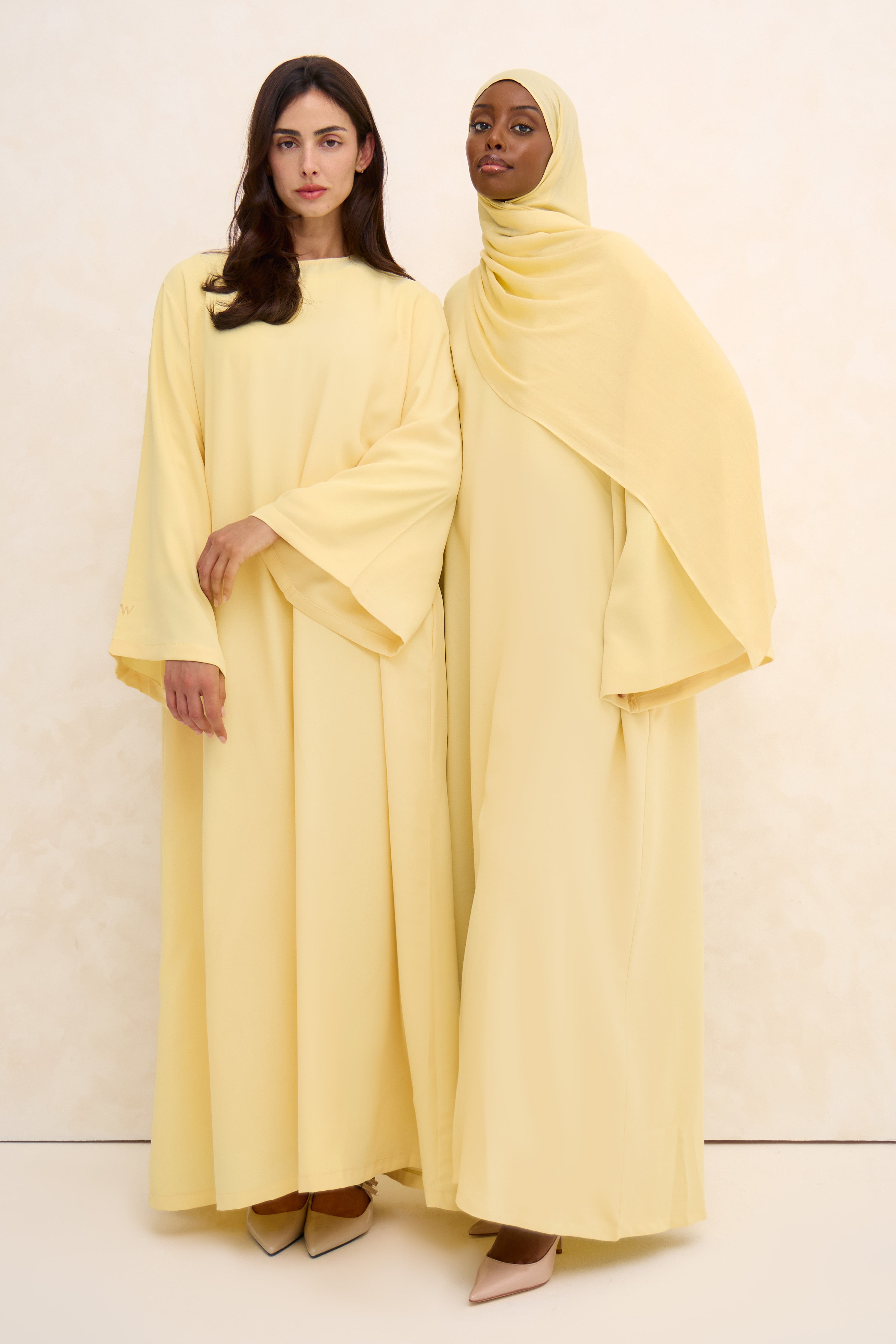 Butter Yellow Spanish Sleeve Abaya