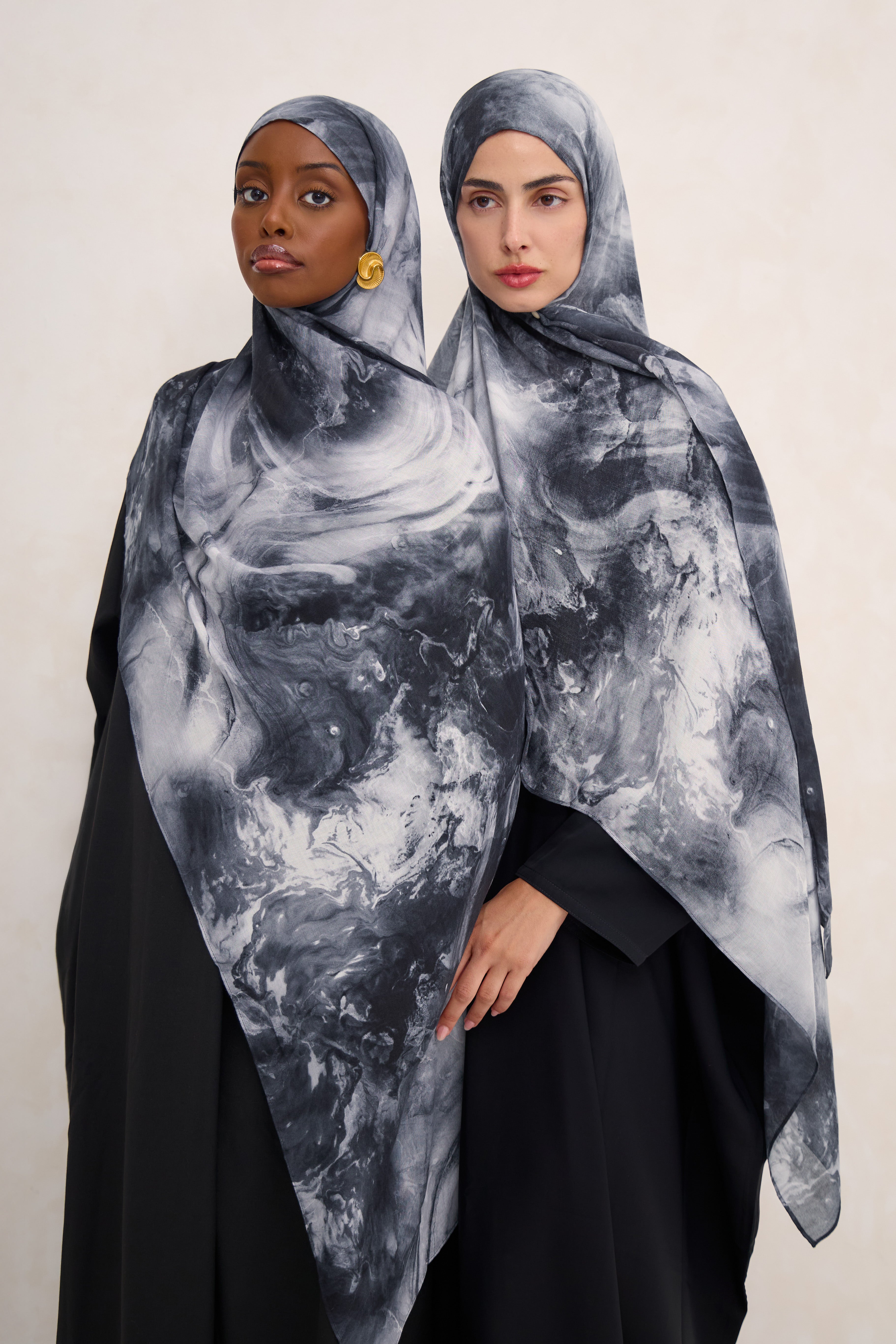 Smoke Black Marble Modal Hijab