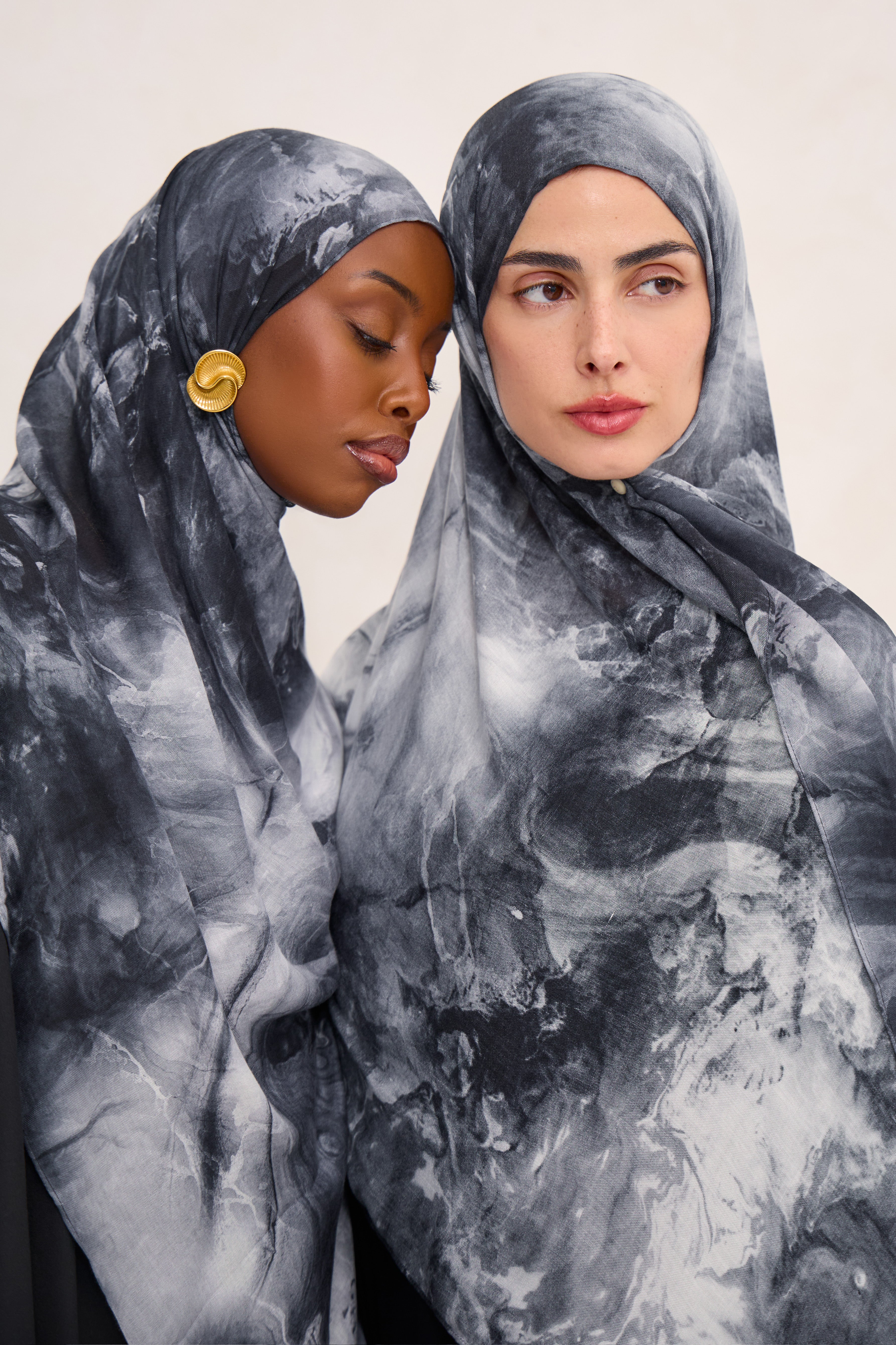 Smoke Black Marble Modal Hijab