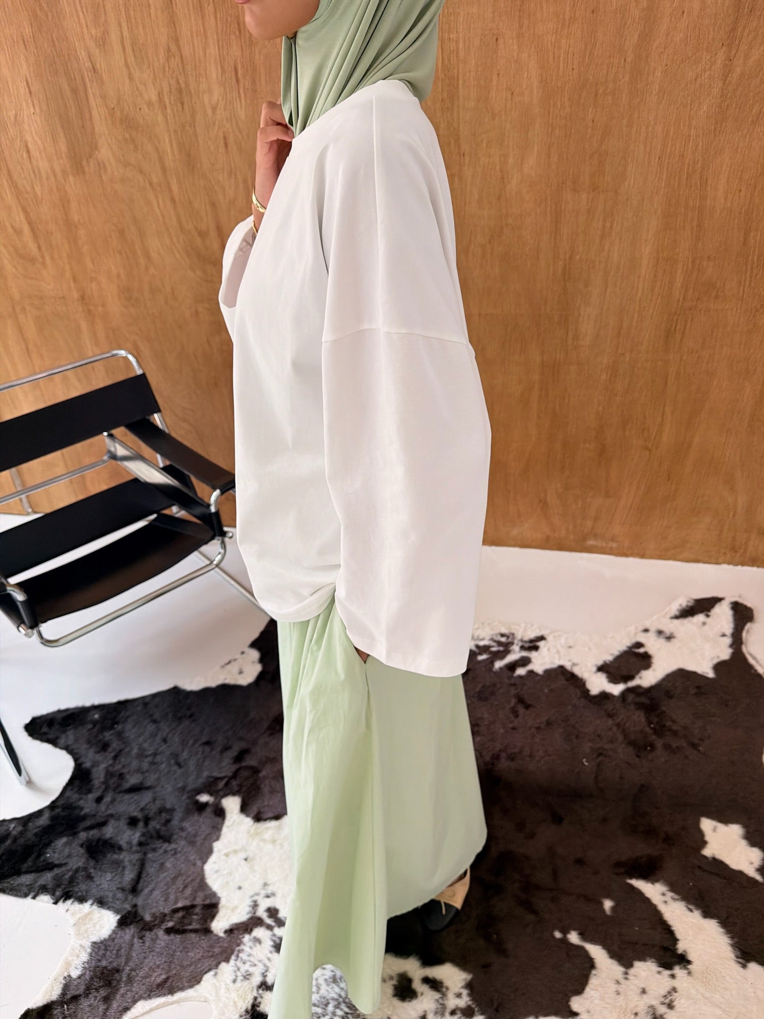 White Cotton Oversized Tee