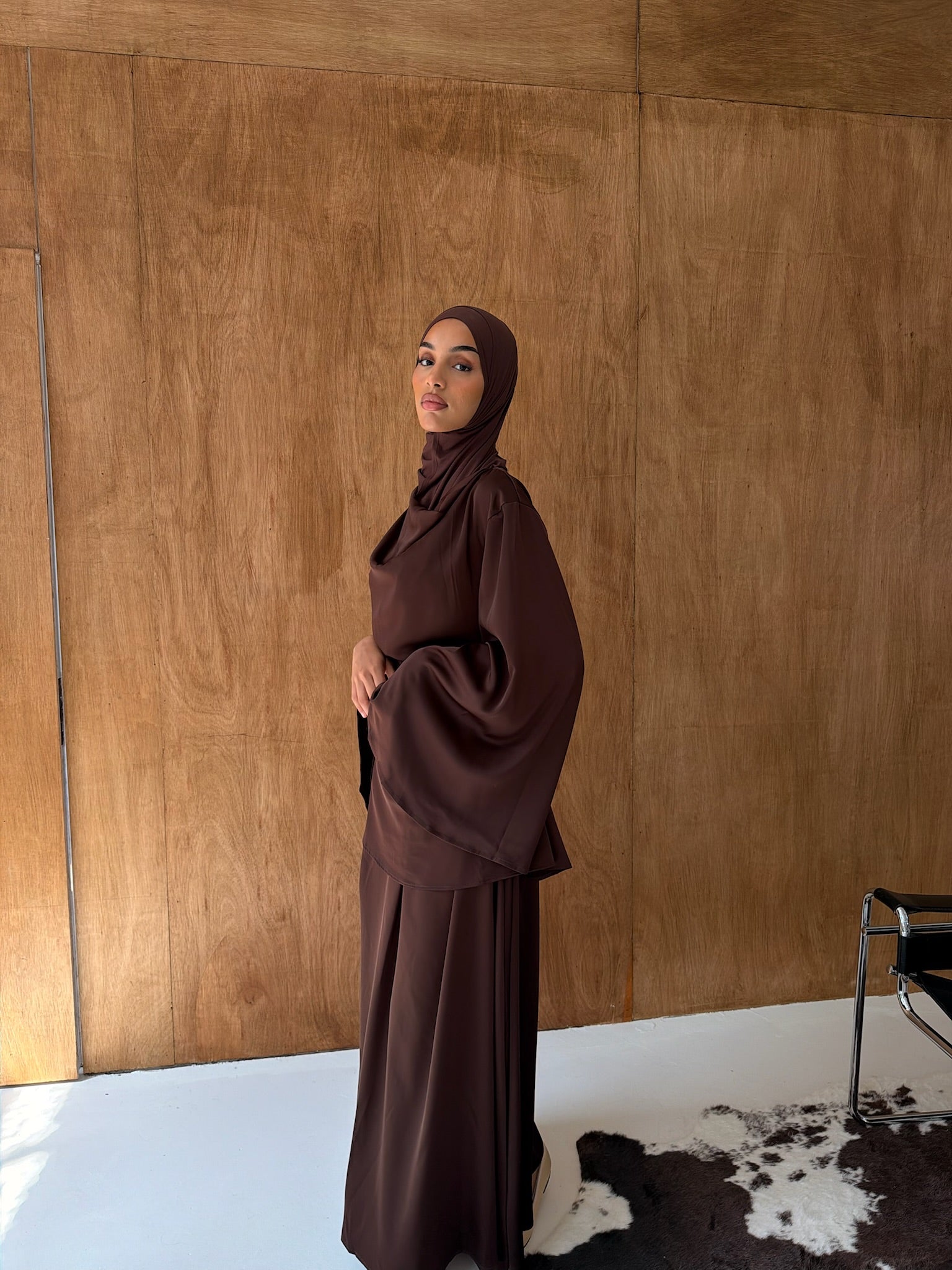 Espresso Satin Skirt