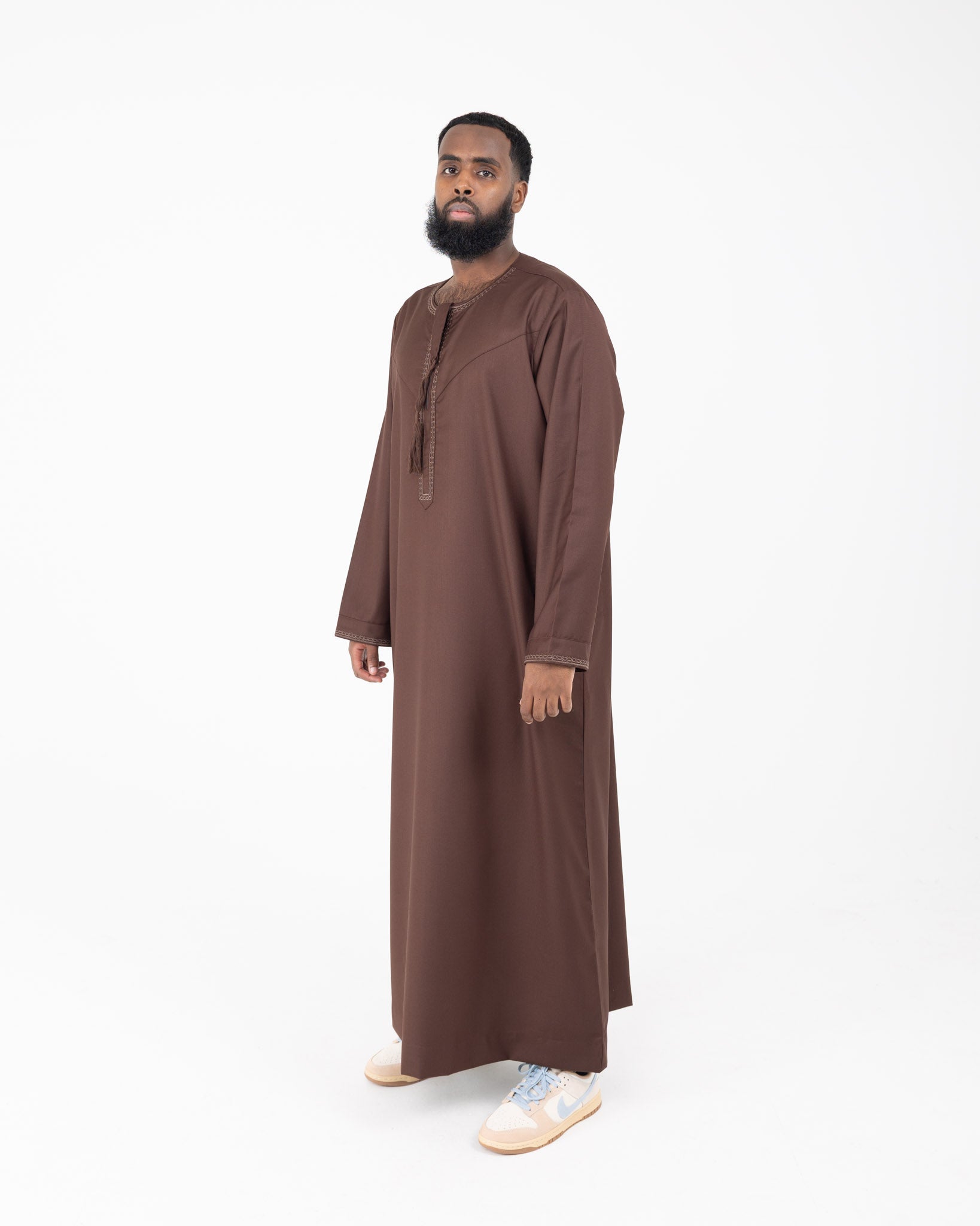 Brown Rayan Embroidered Thobe