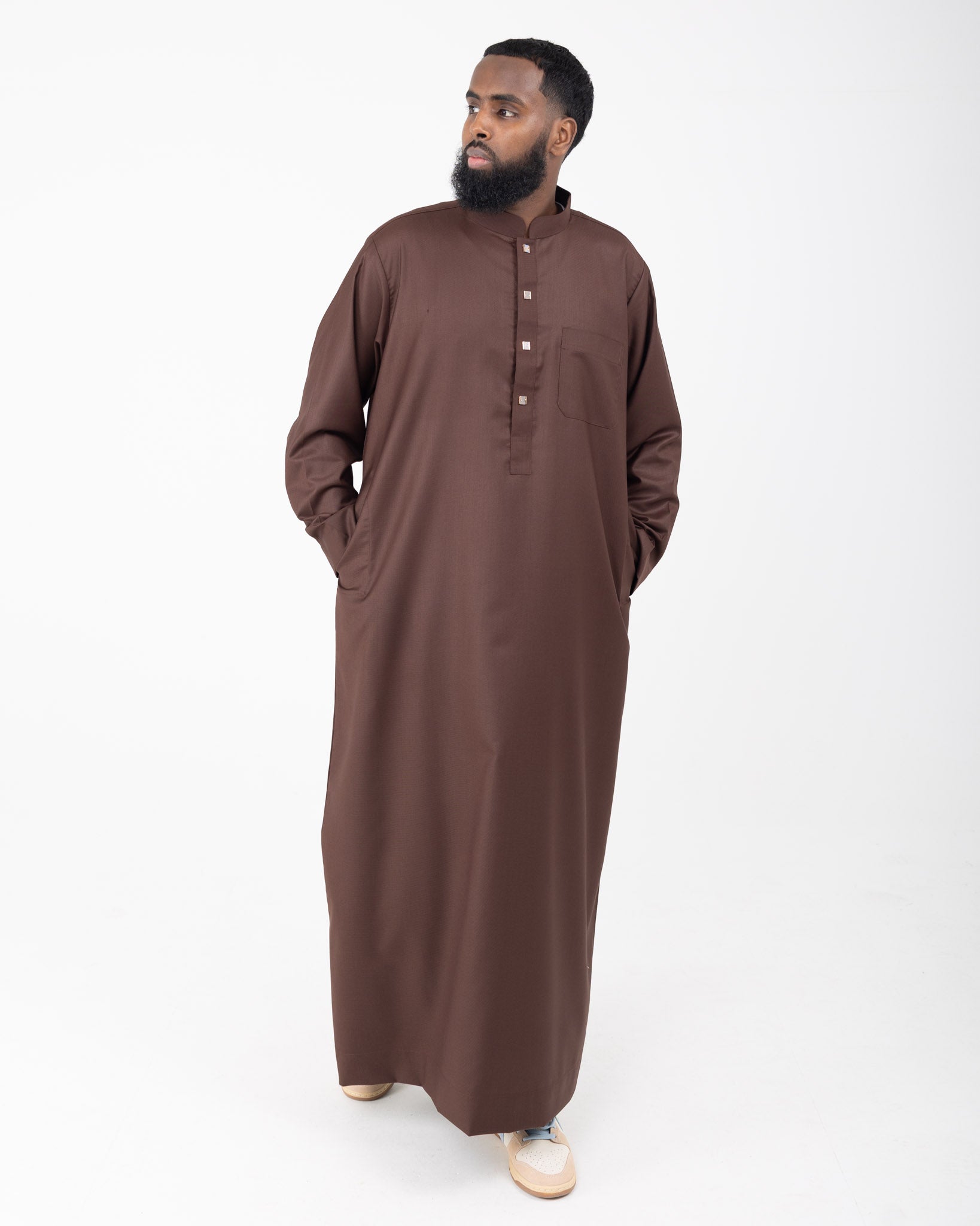 Brown Premium Collared Thobe