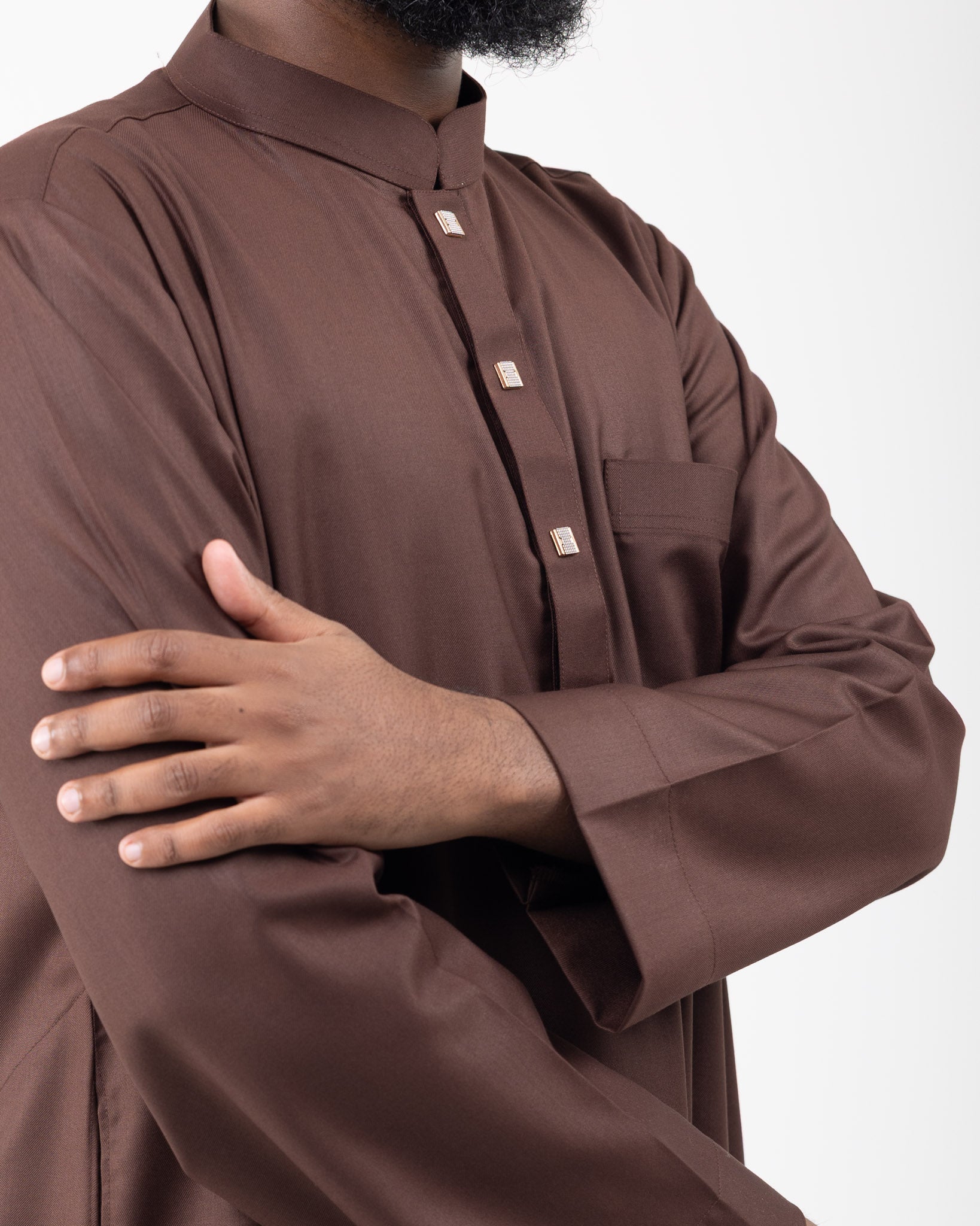 Brown Premium Collared Thobe
