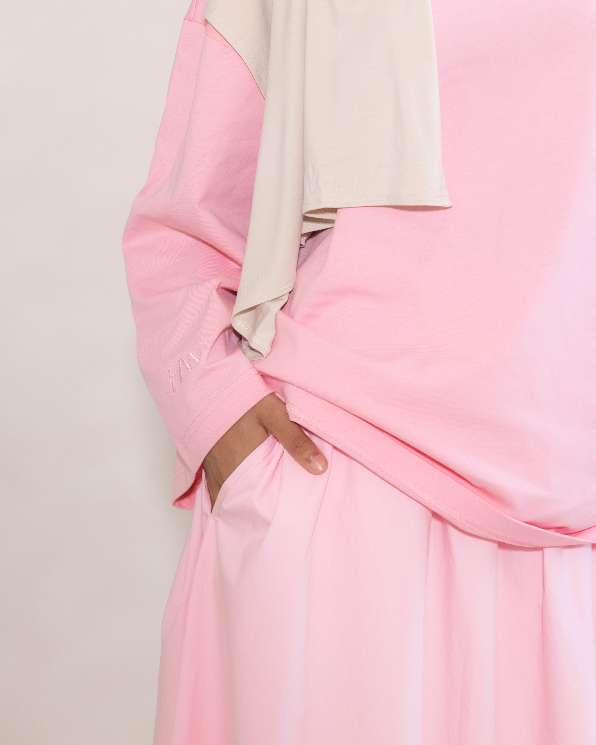 Pink Poplin Cotton Skirt
