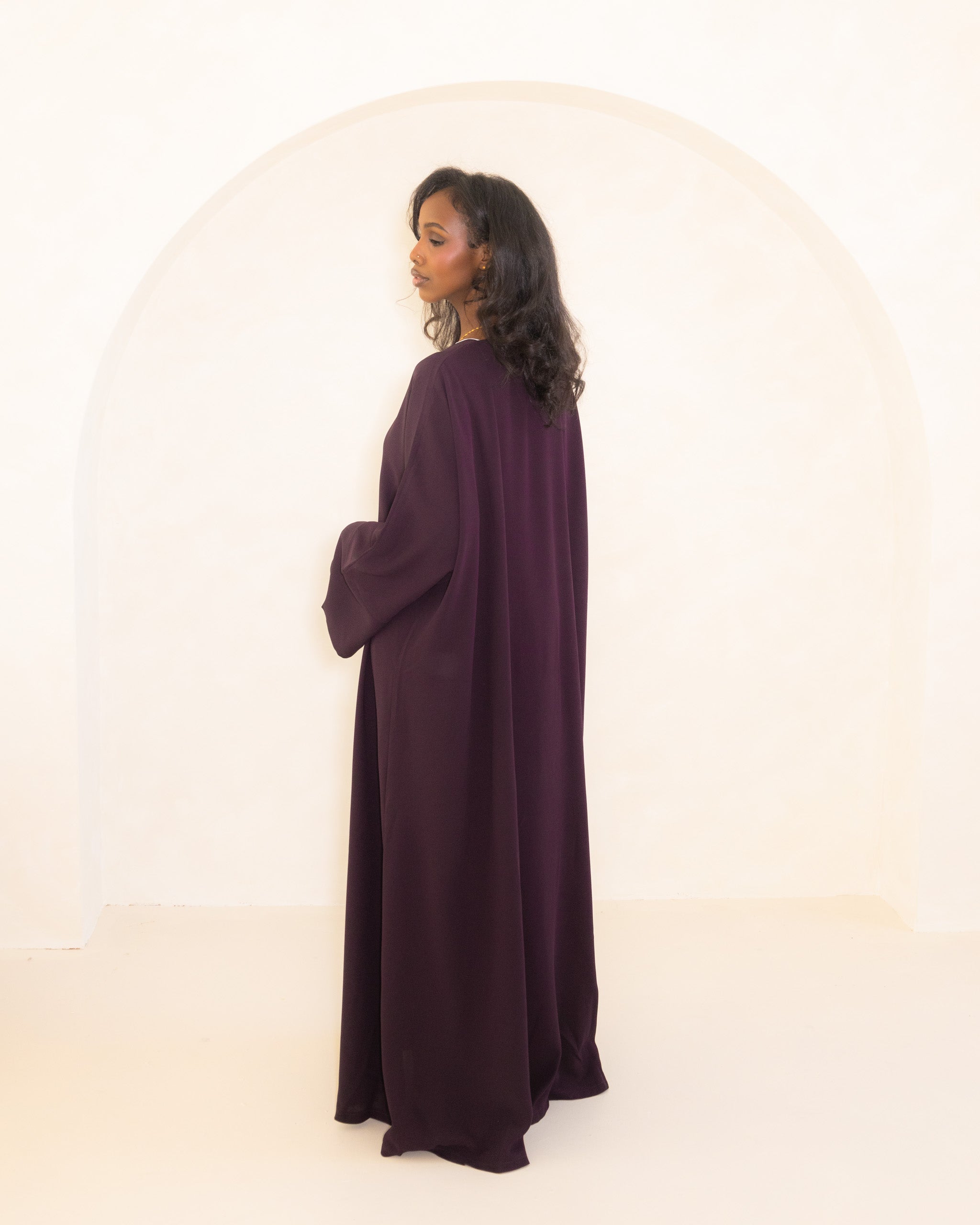 Dusky Plum Open Abaya