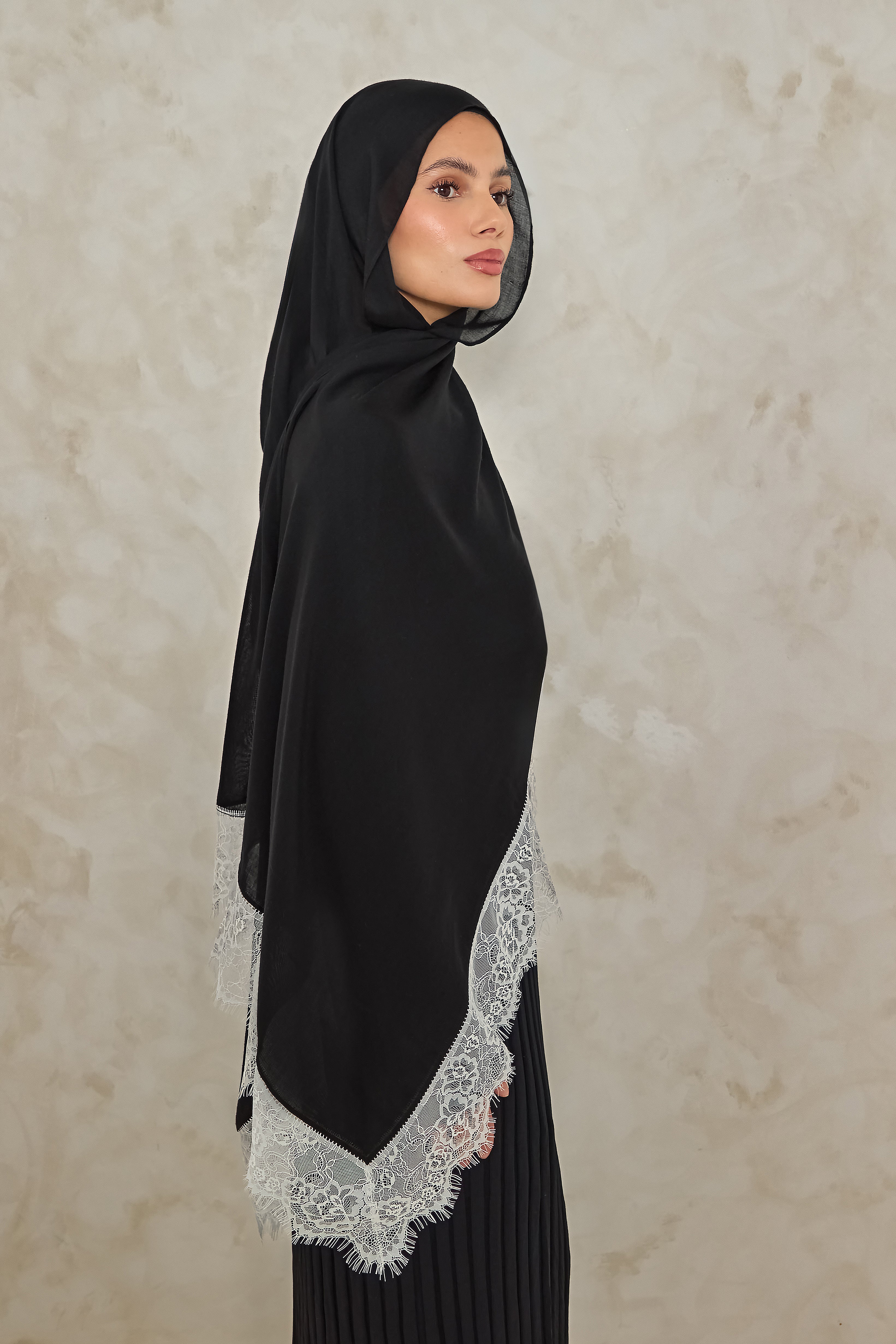 White Lace Modal Hijab