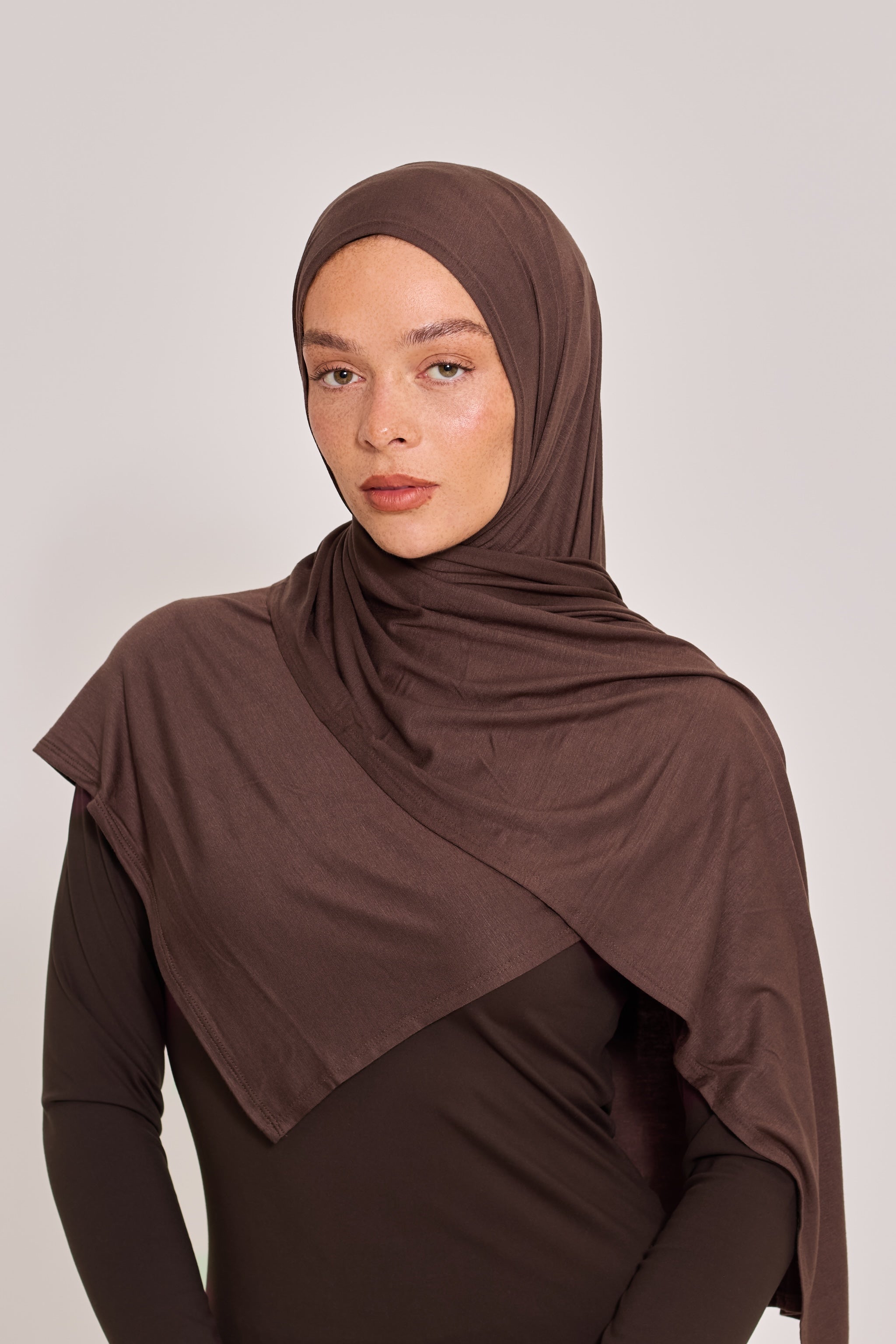 Chocolate Cotton Jersey Hijab