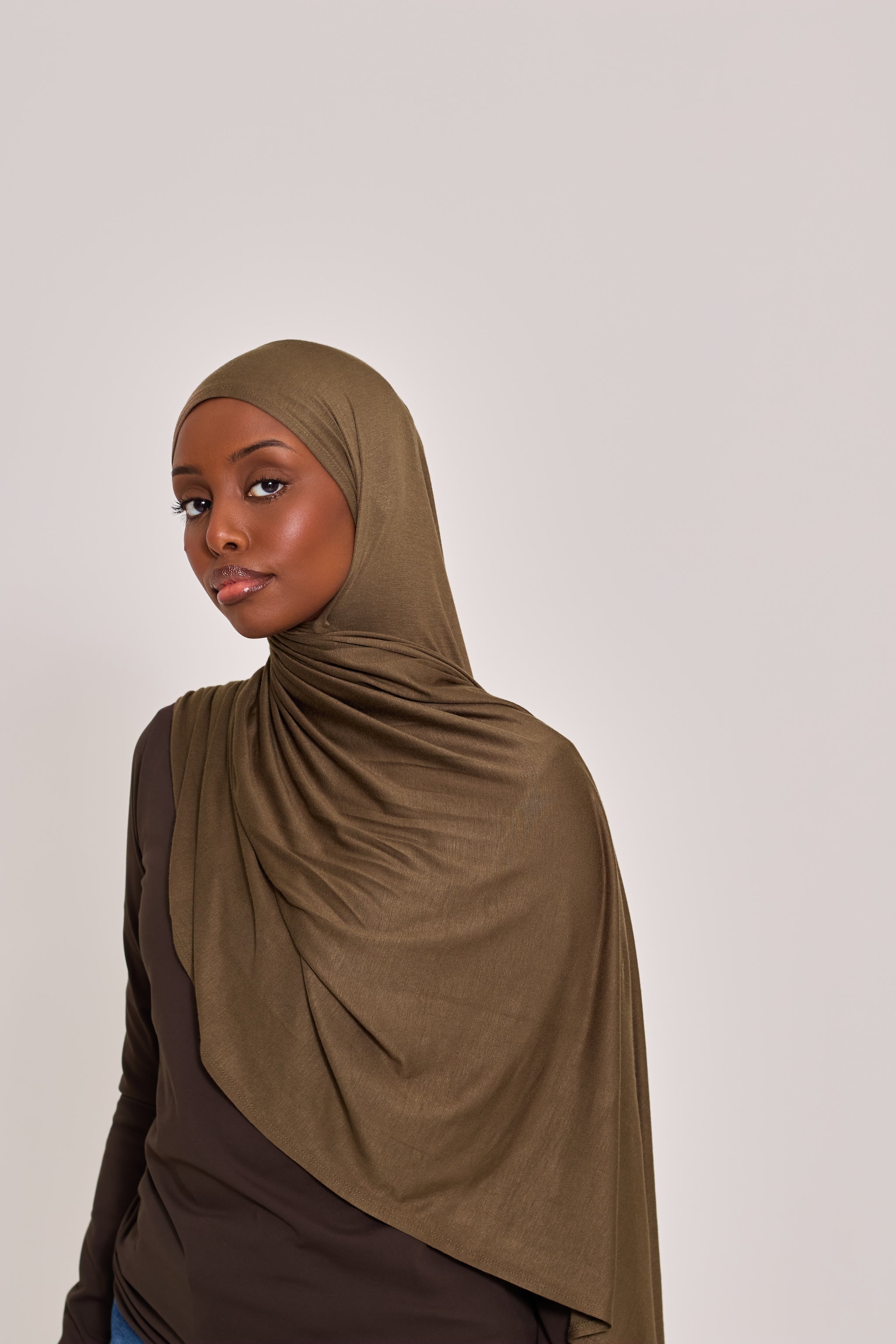 Cocoa Cotton Jersey Hijab