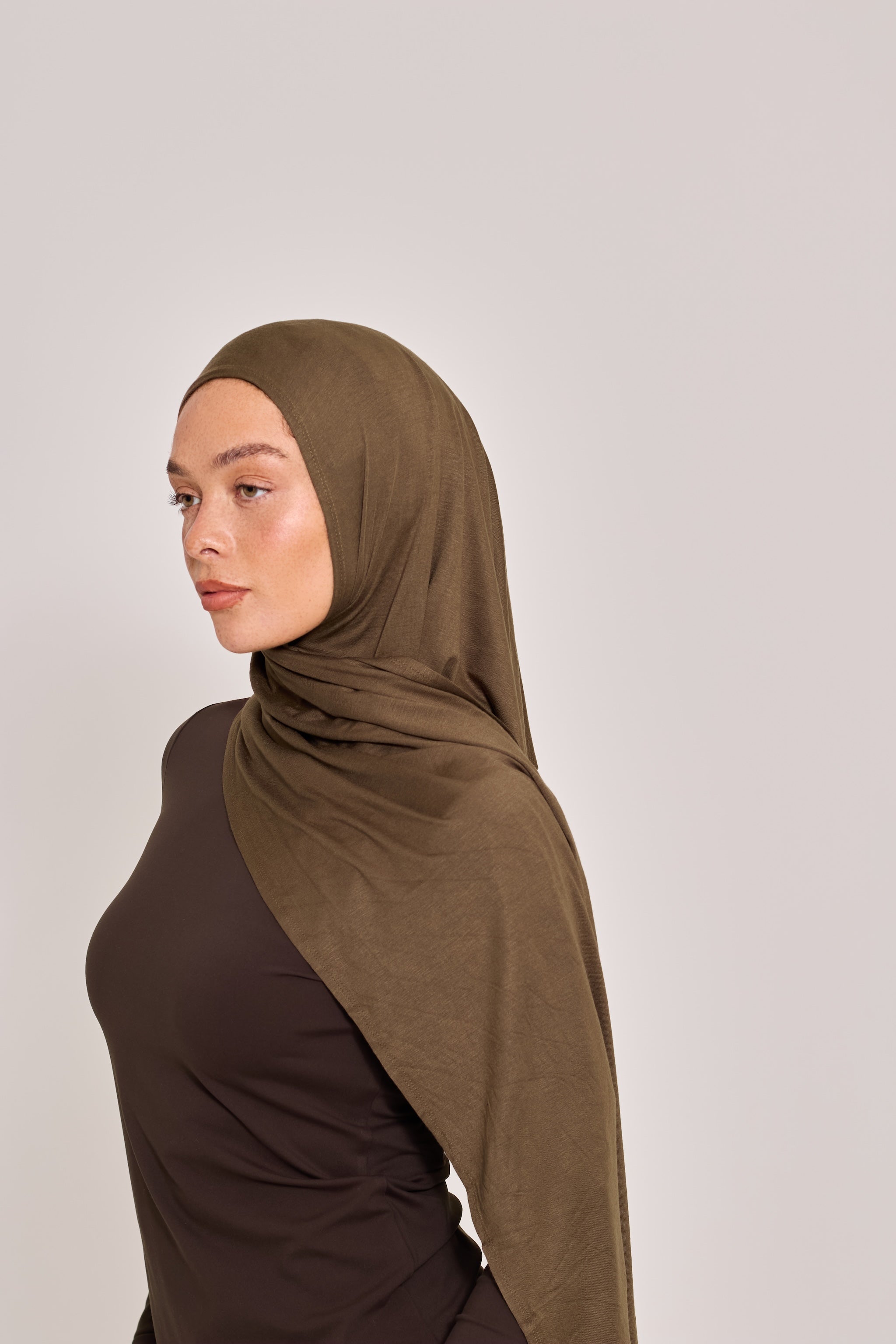 Cocoa Cotton Jersey Hijab
