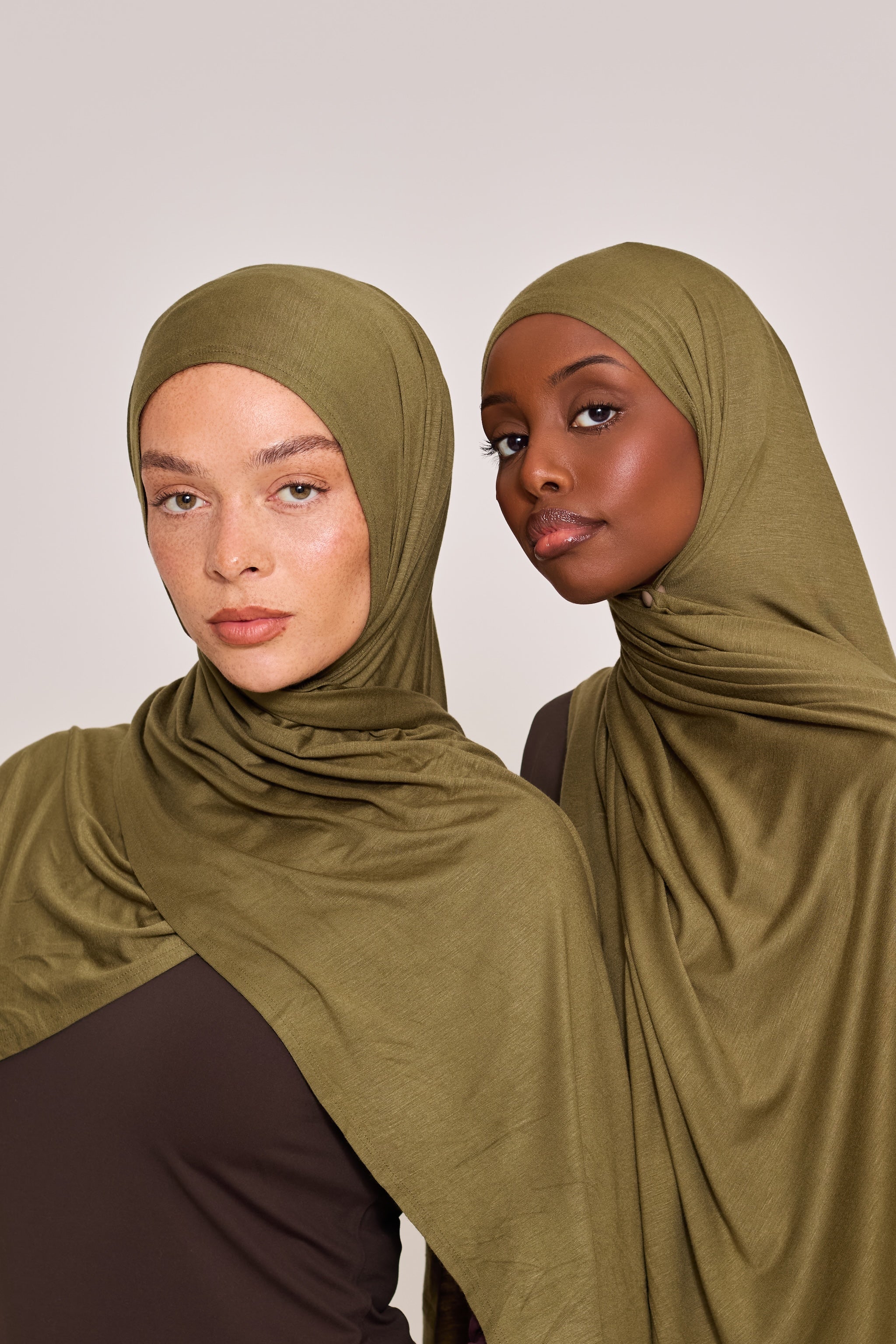 Khaki Cotton Jersey Hijab