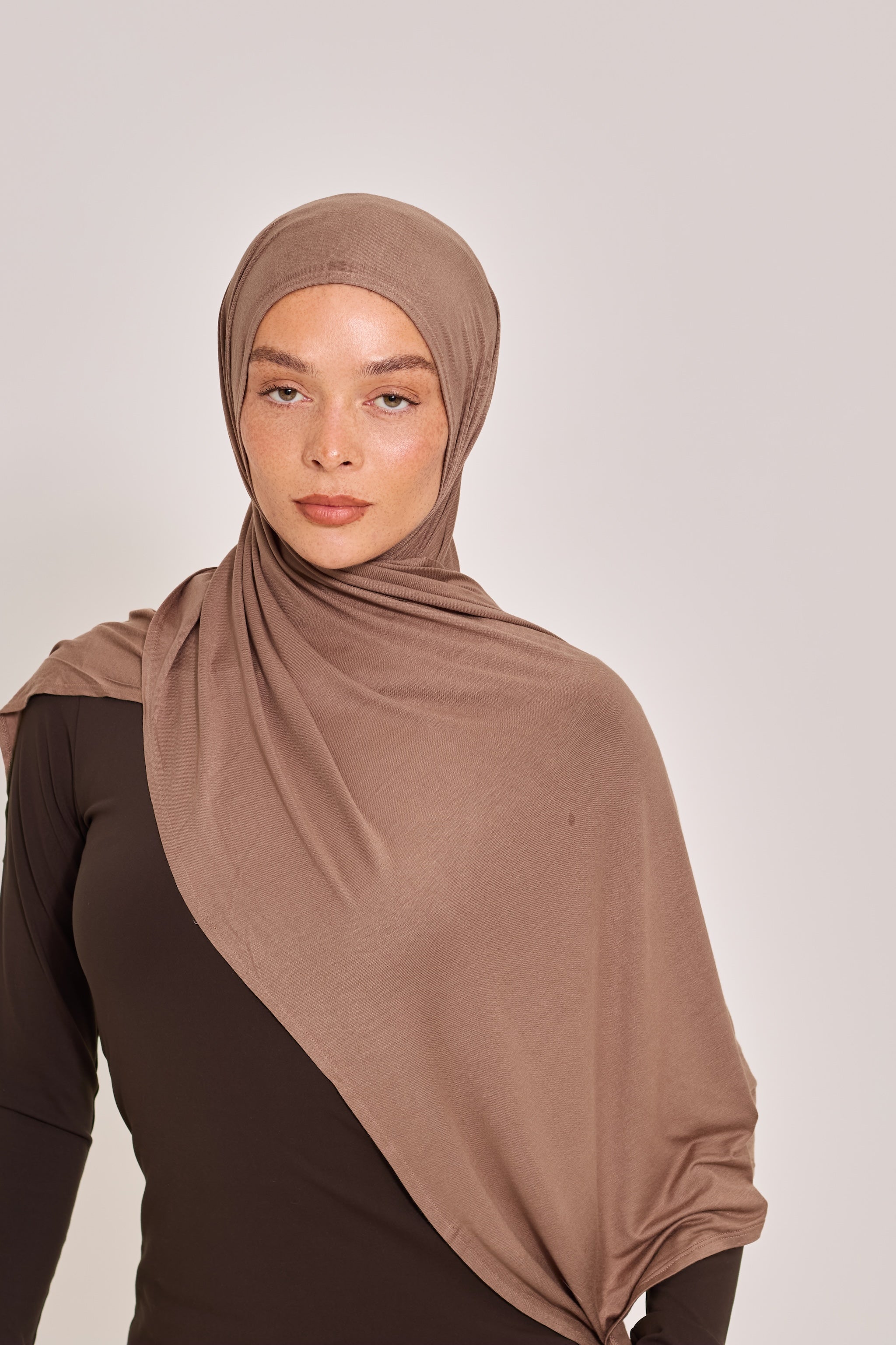 Light Brown Cotton Jersey Hijab