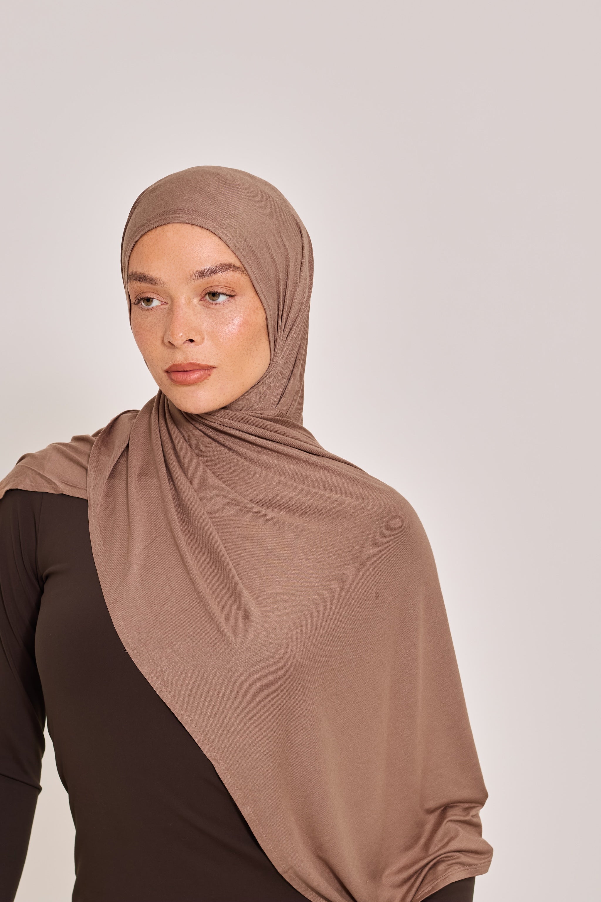 Light Brown Cotton Jersey Hijab