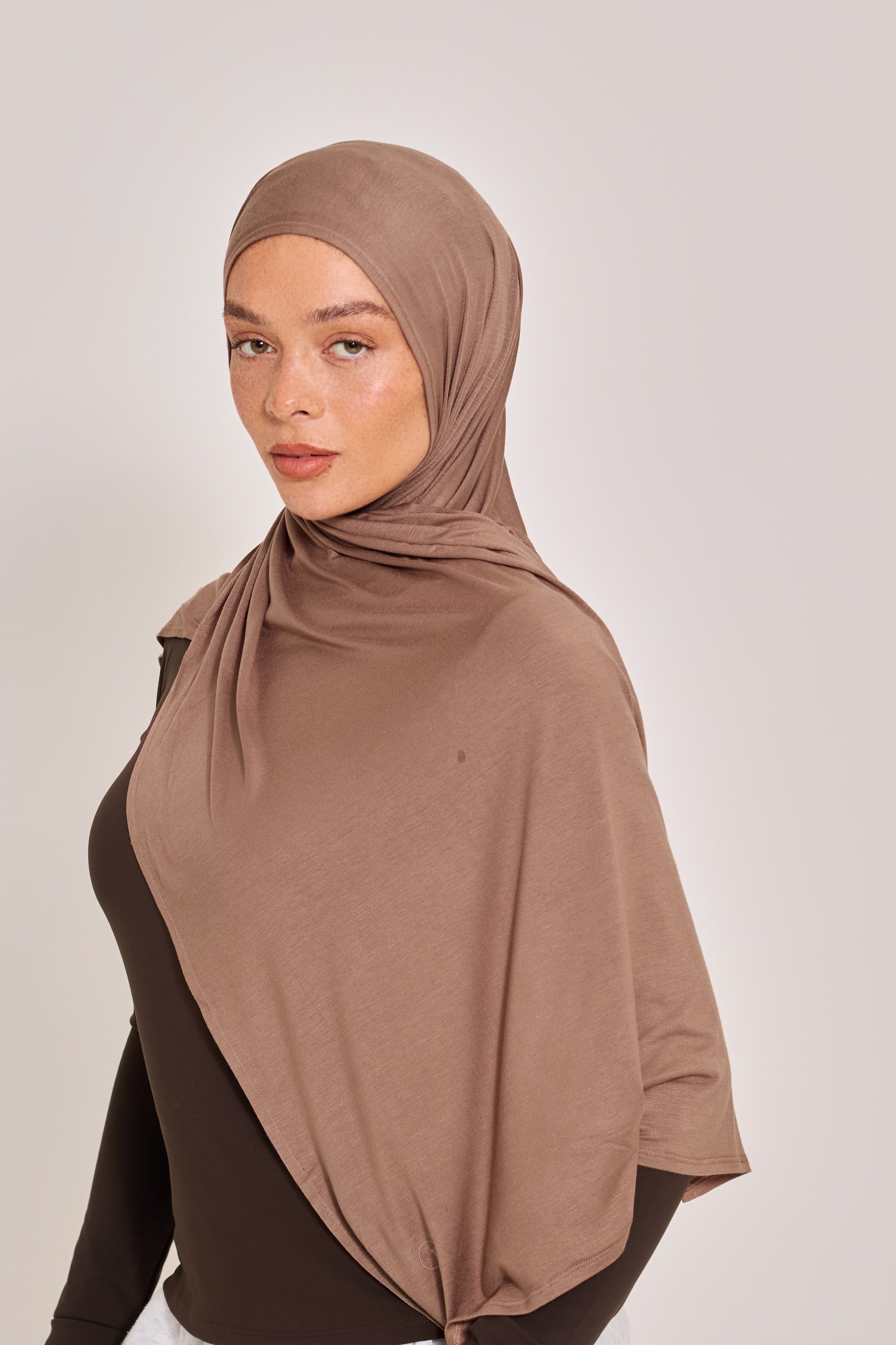 Light Brown Cotton Jersey Hijab