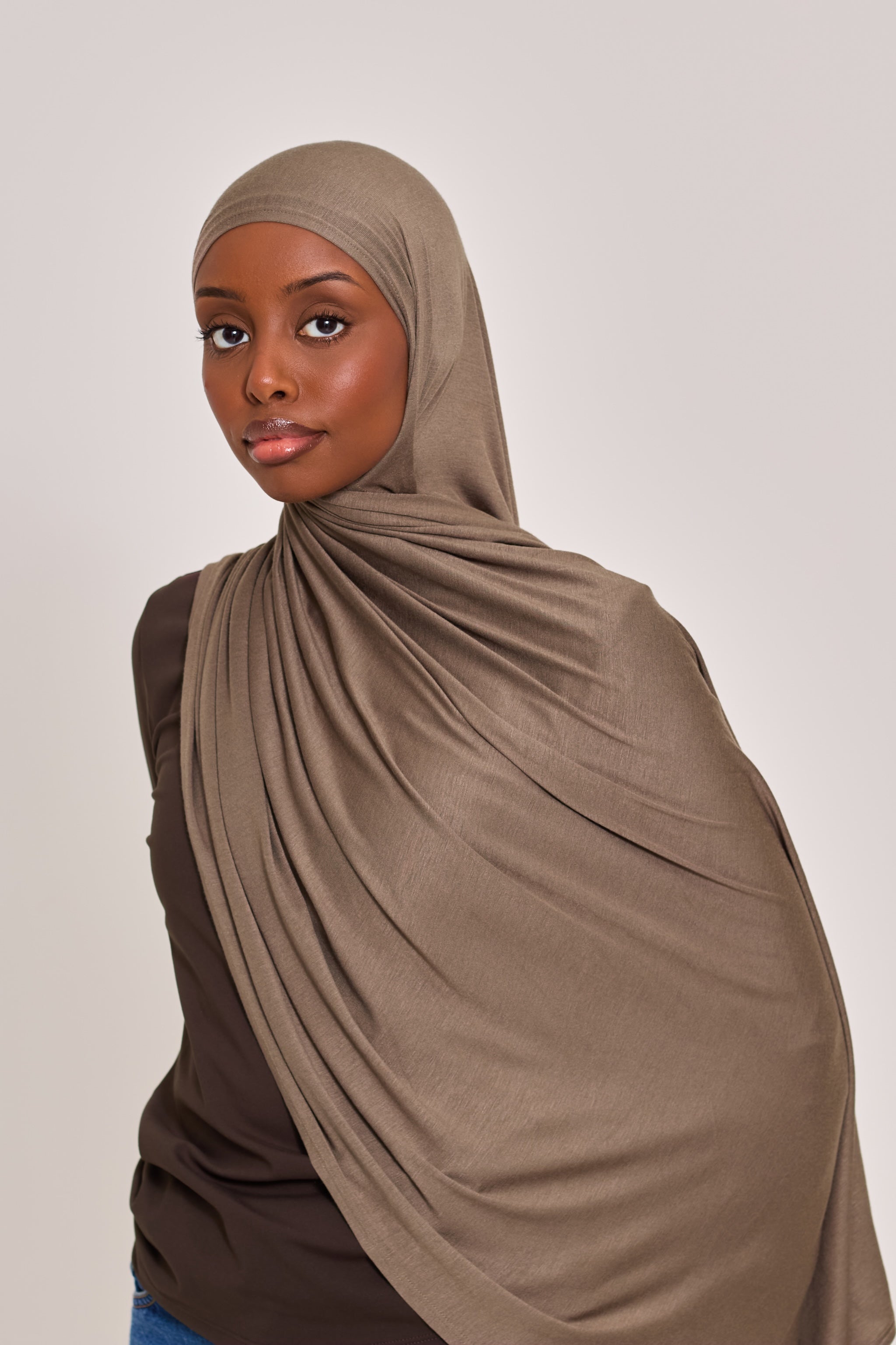 Stone Cotton Jersey Hijab