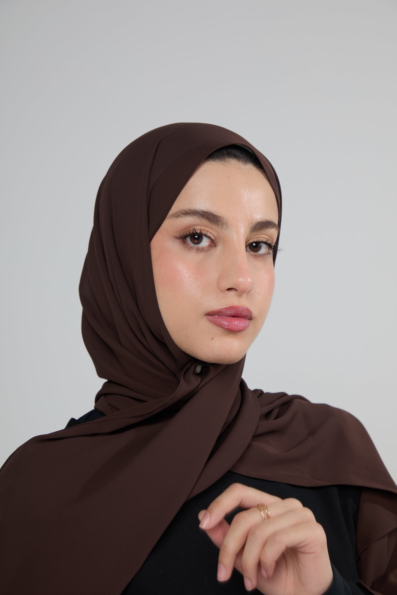 Dark Brown Chiffon Hijab