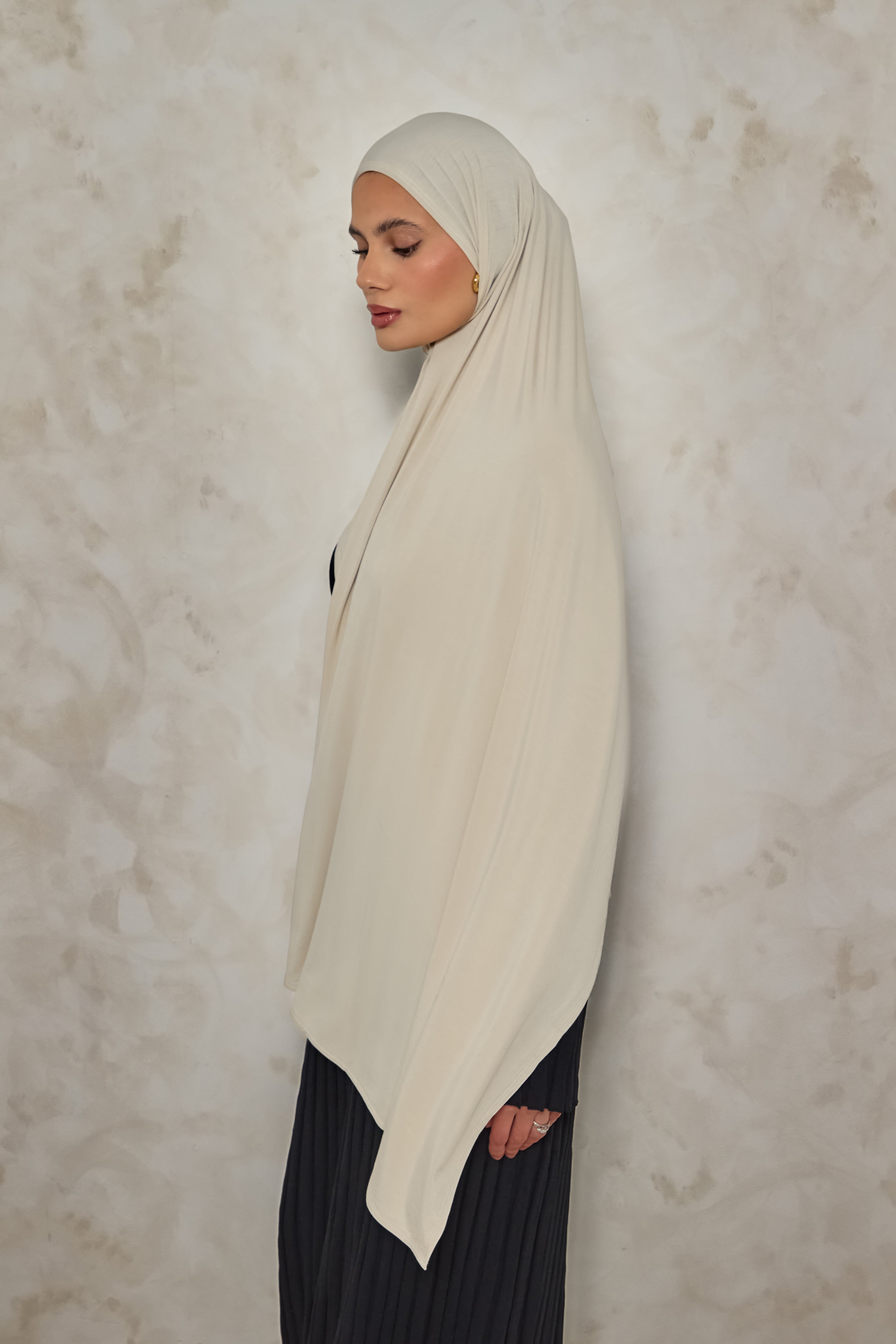 Greige Bamboo Jersey Hijab