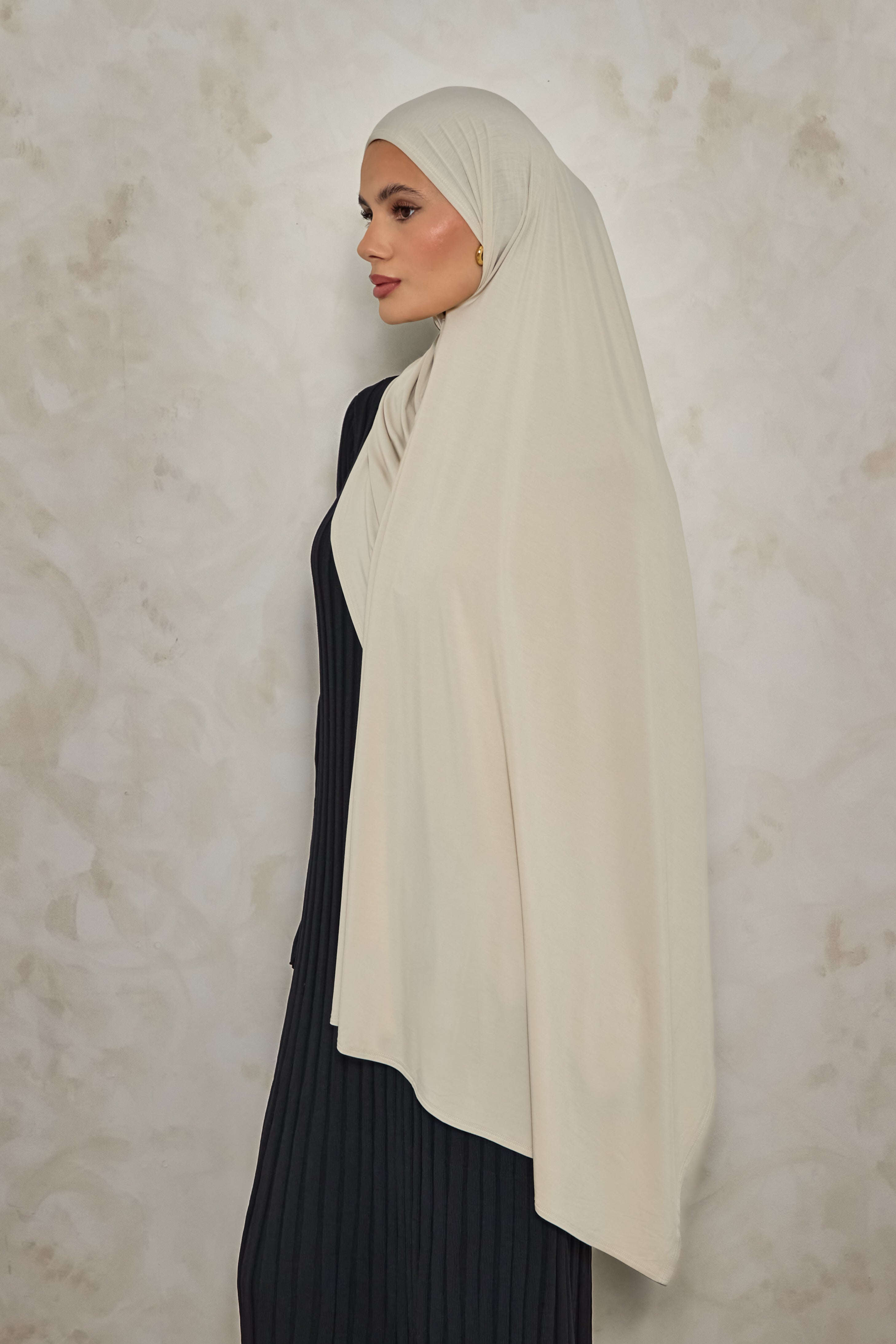 Greige Bamboo Jersey Hijab
