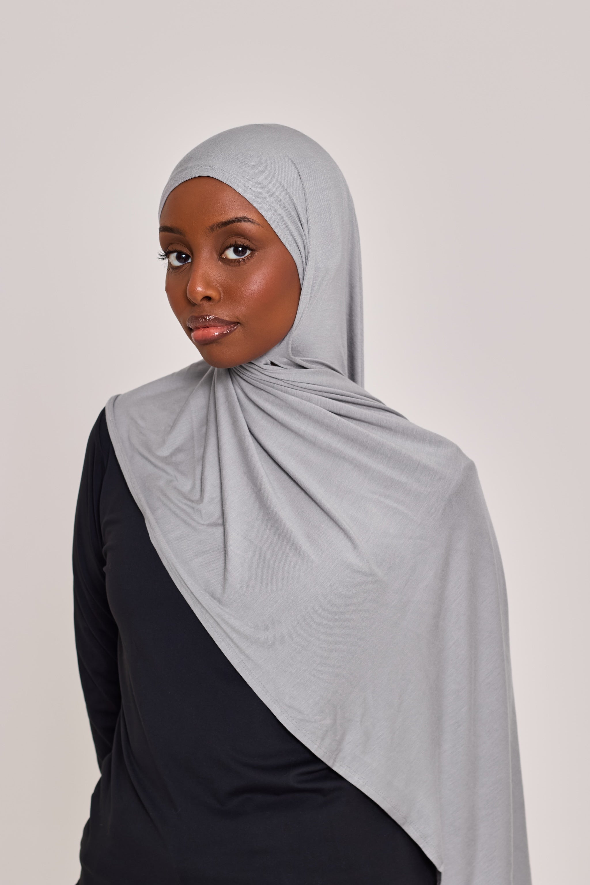 Light Grey Cotton Jersey Hijab