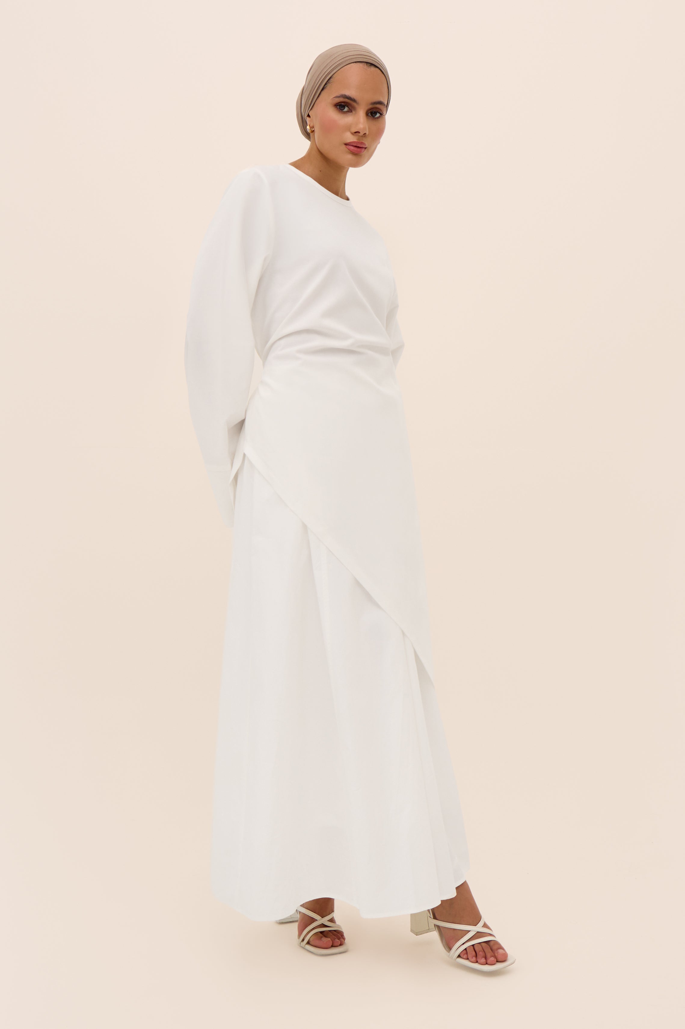 Creme Linen Asymmetric Top