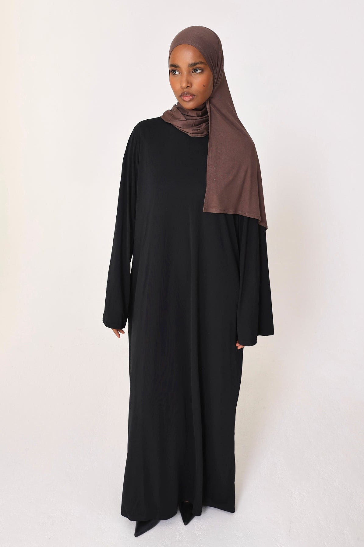 Black Basic Jersey Abaya