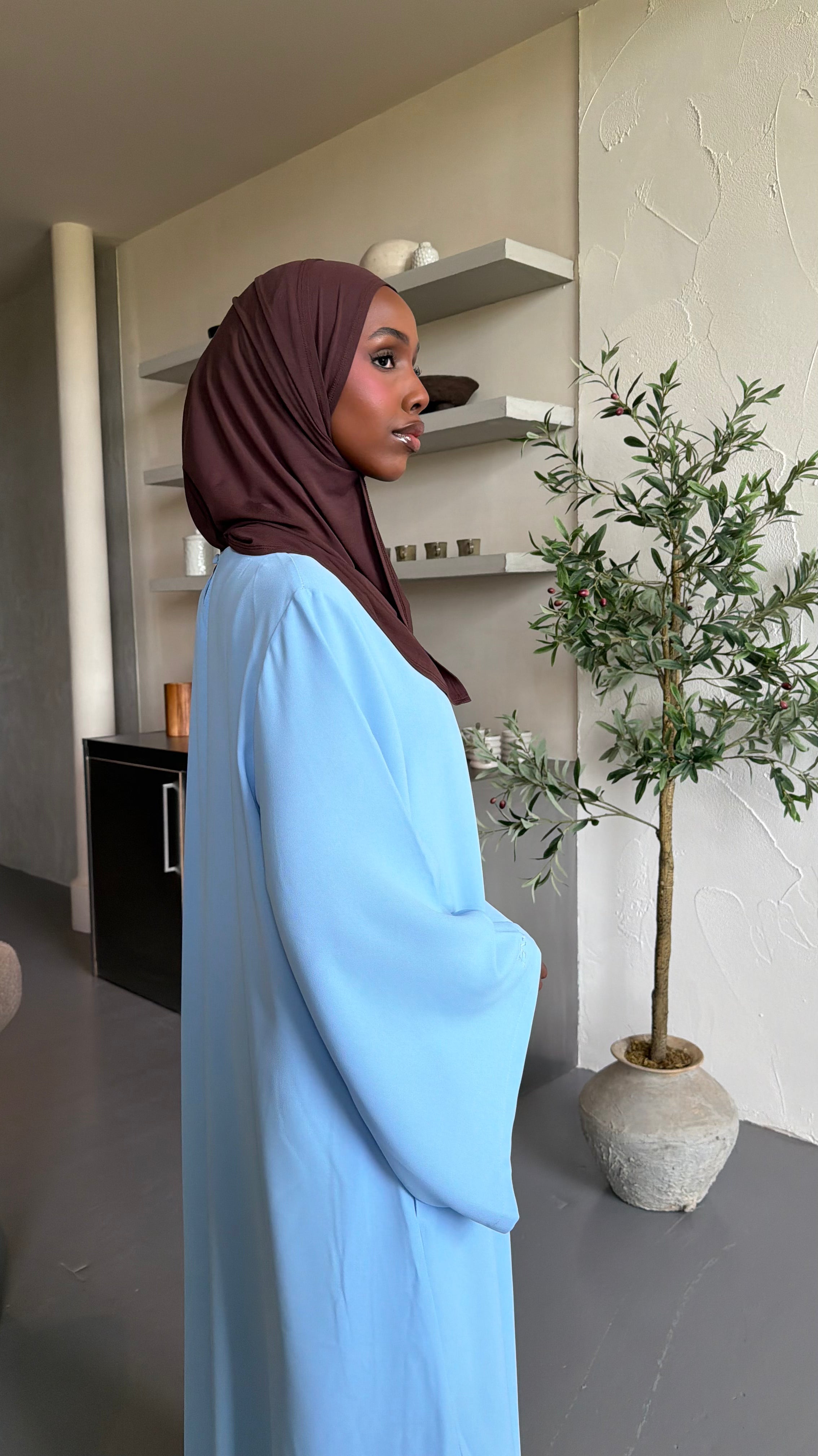 Pastel Blue Spanish Sleeve Abaya