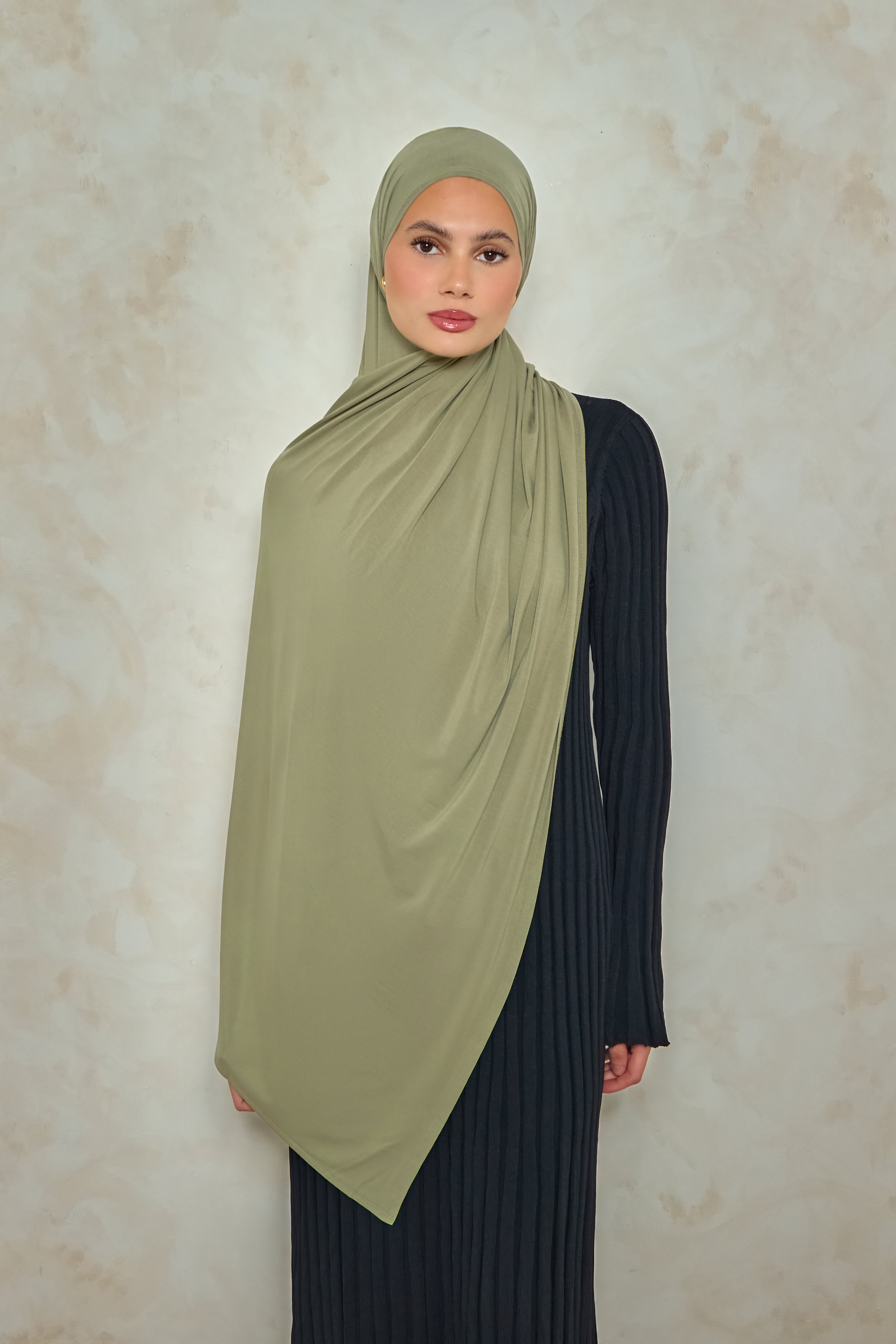 Olive Bamboo Jersey Hijab