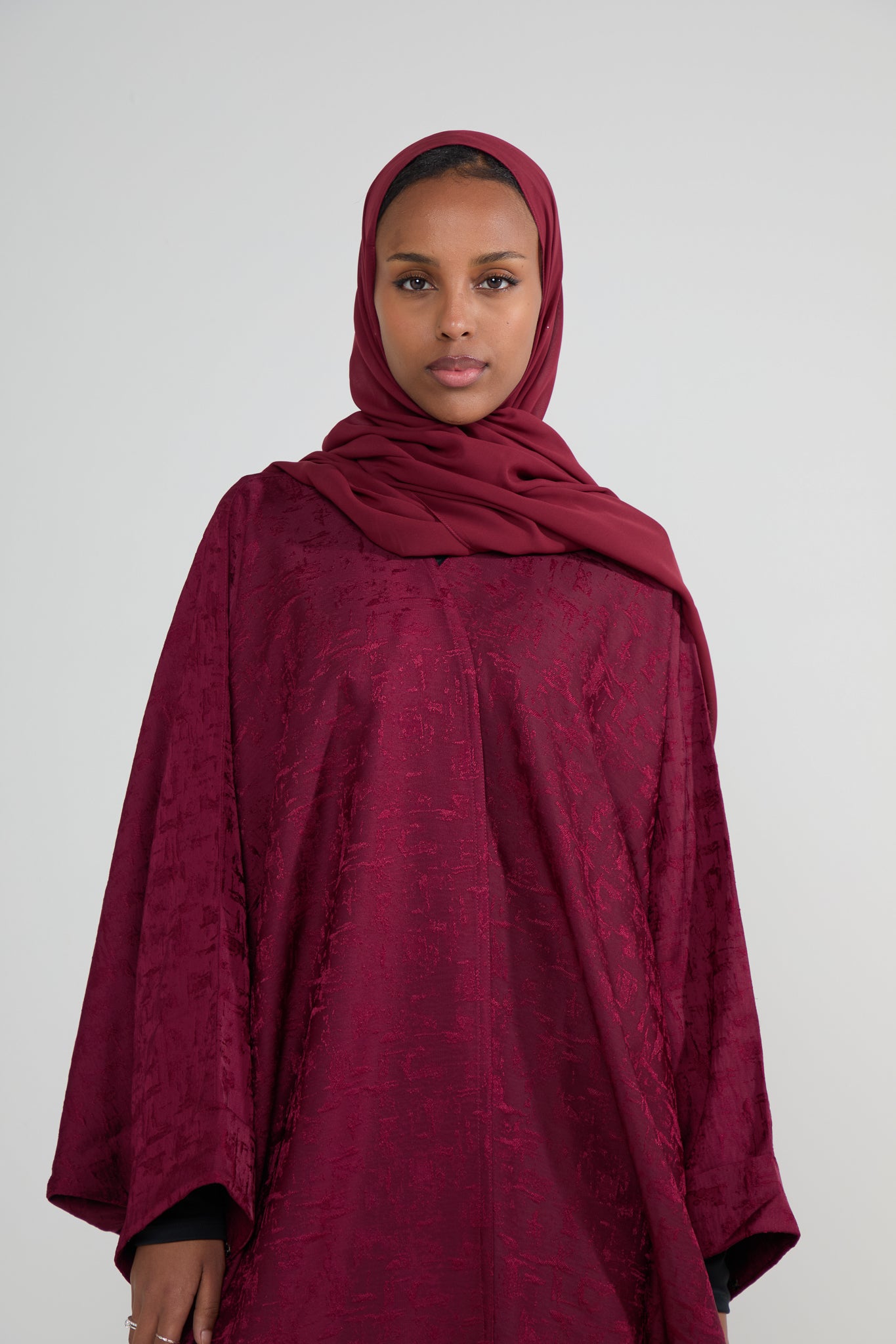 Ruby Jacquard Luxé Wrap Abaya