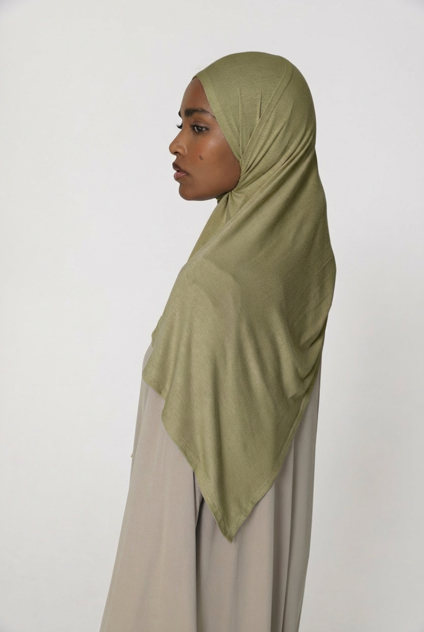 Khaki Cotton Jersey Hijab