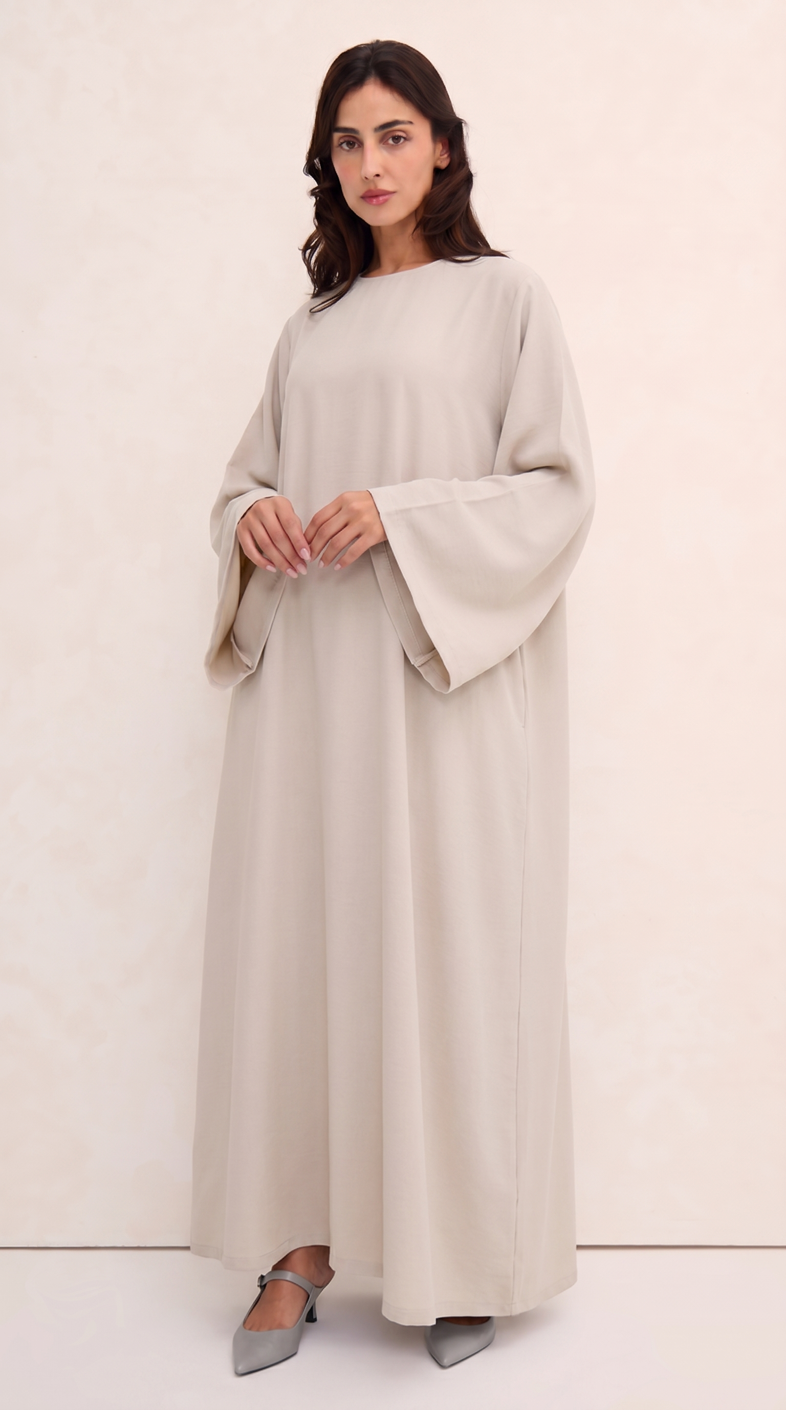 Cool Grey Spanish Sleeve Abaya
