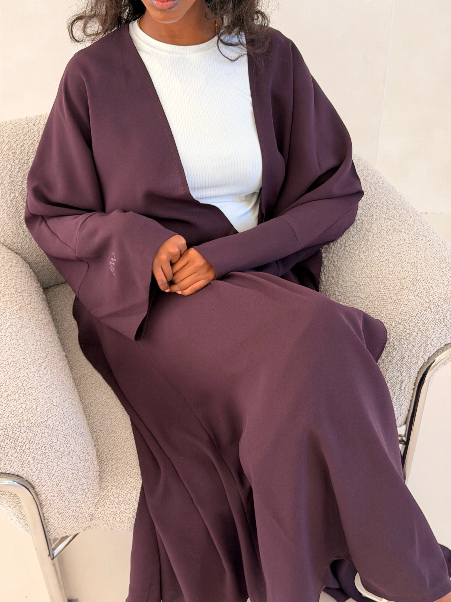 Dusky Plum Open Abaya