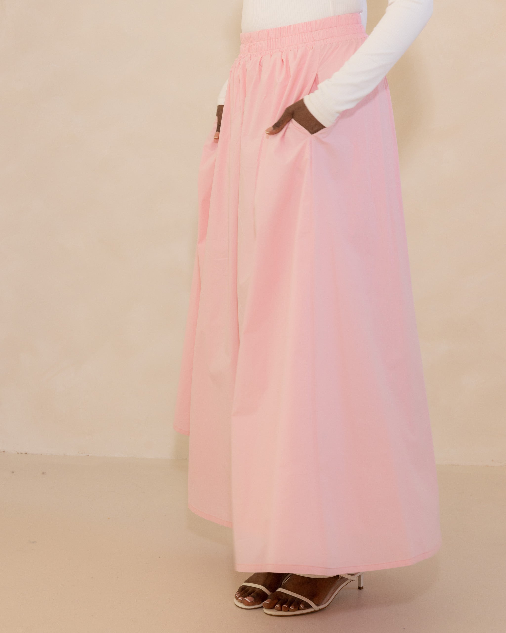 Pink Poplin Cotton Skirt