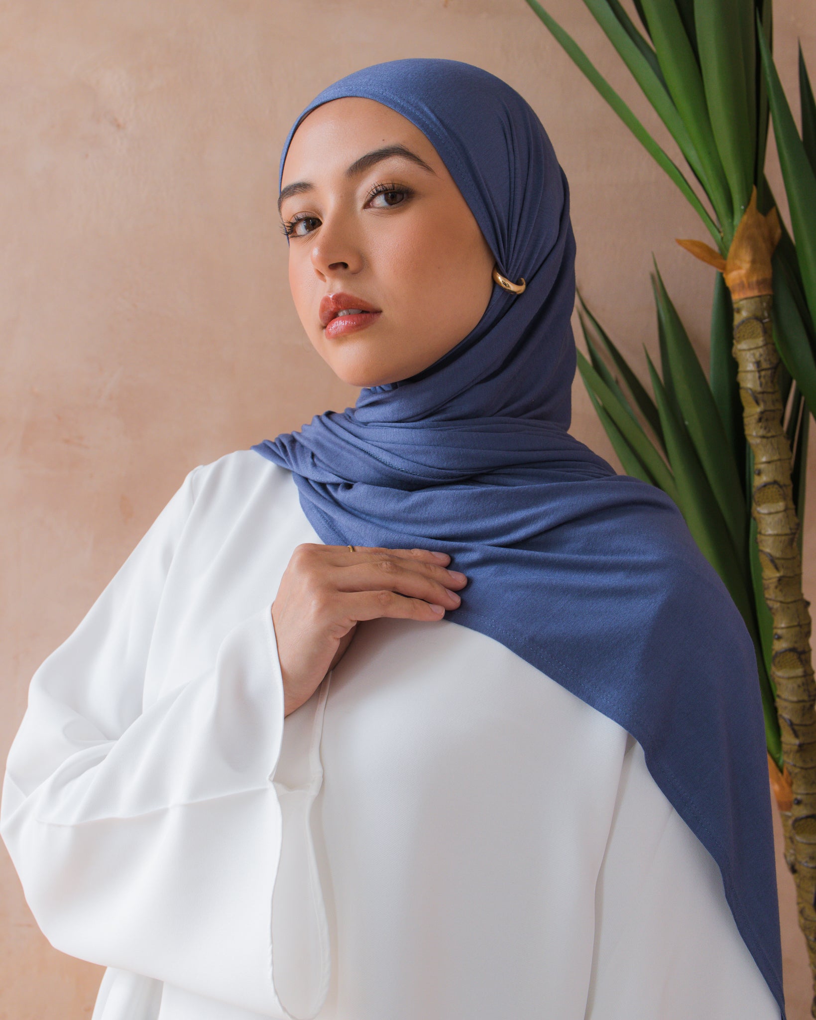 Marine Cotton Jersey Hijab