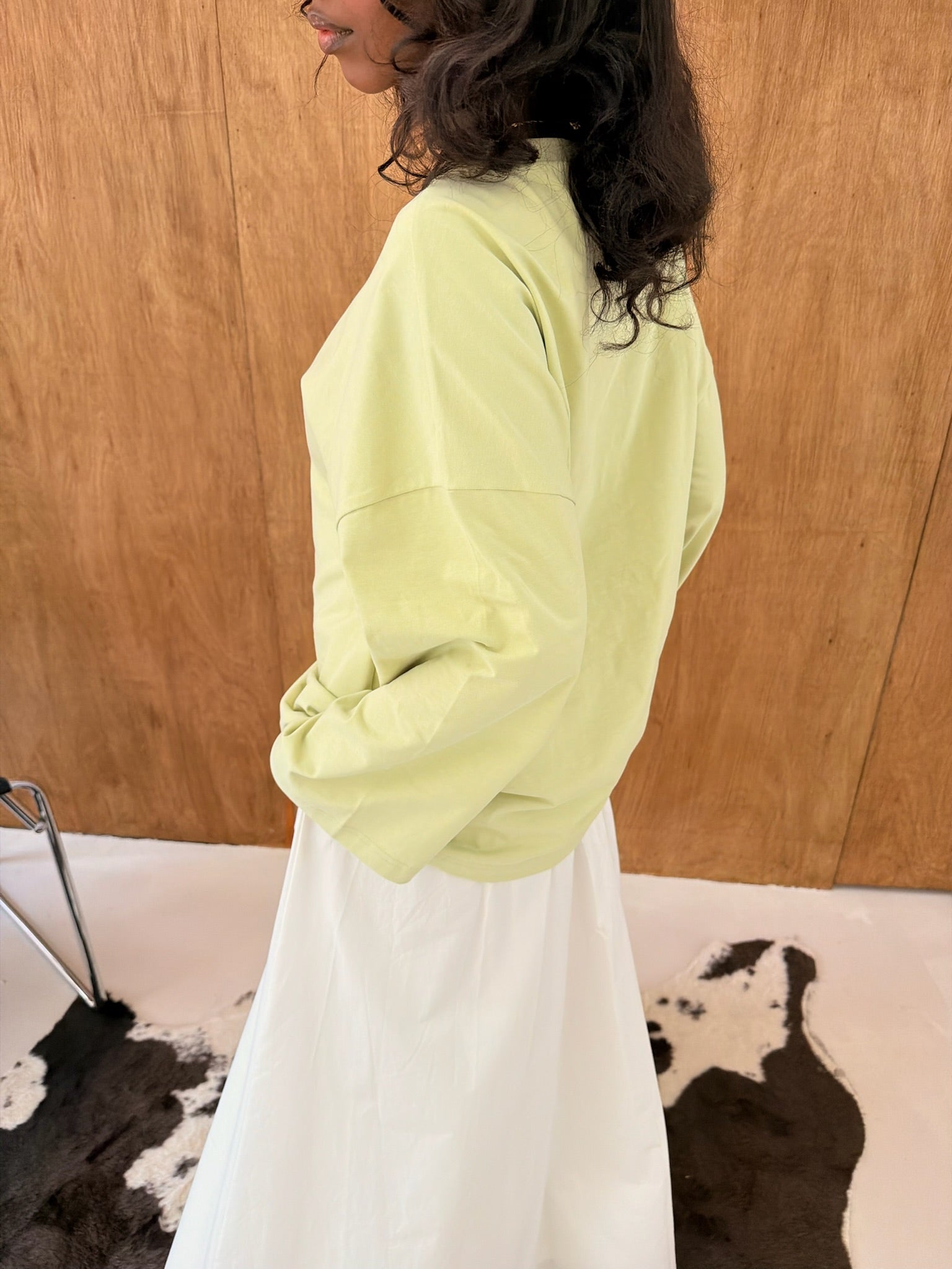 Off White Poplin Cotton Skirt