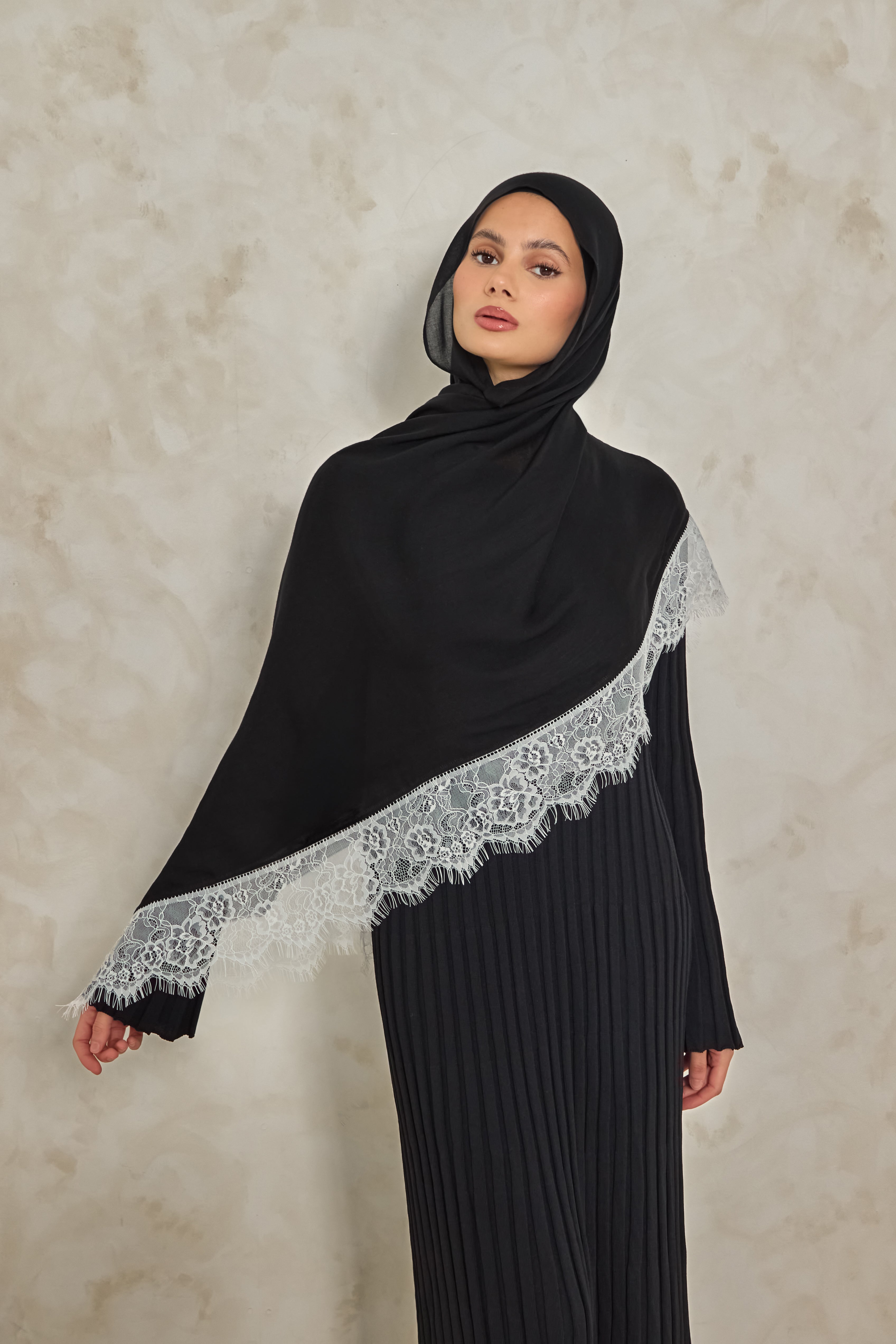 White Lace Modal Hijab