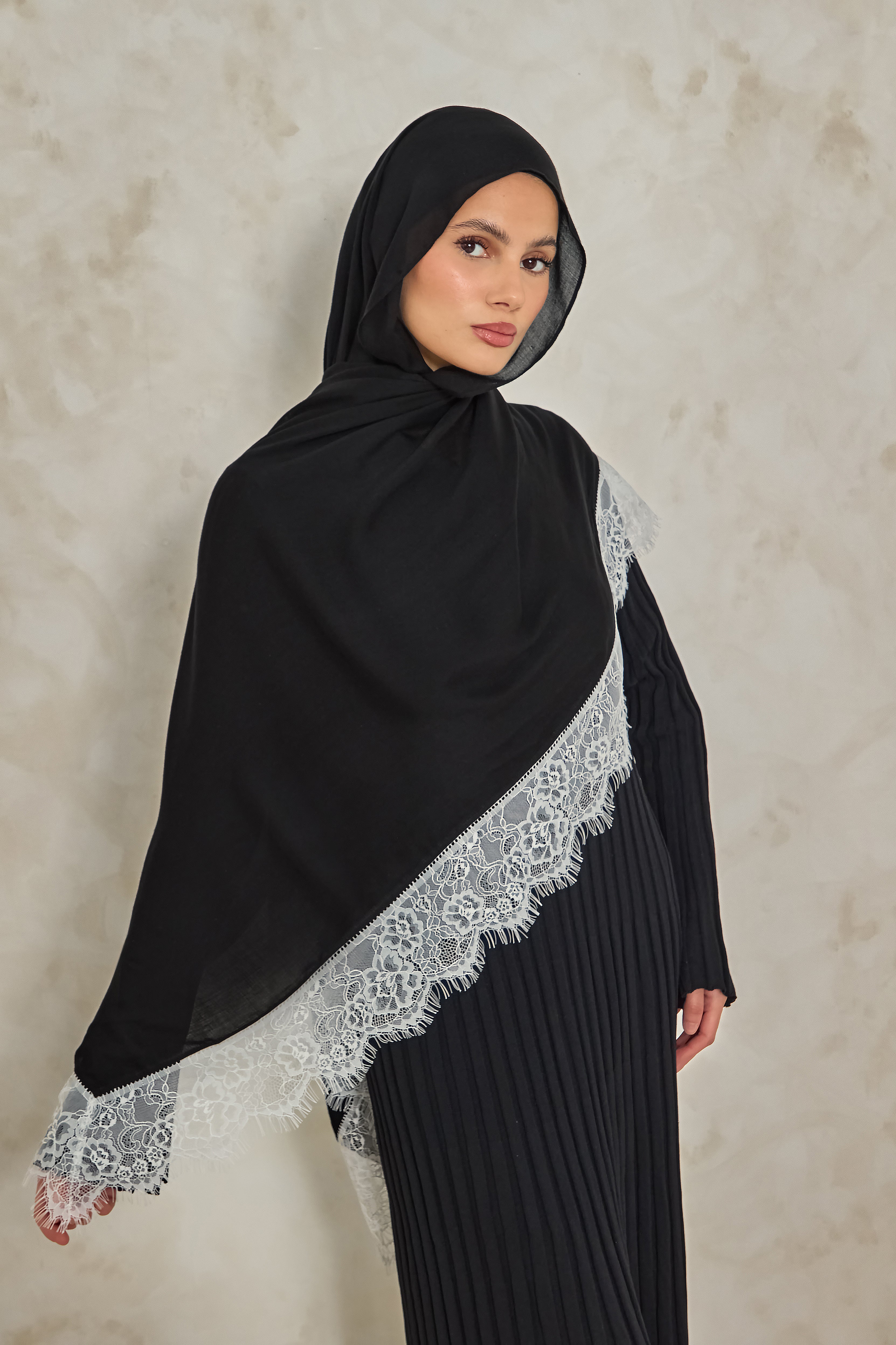 White Lace Modal Hijab