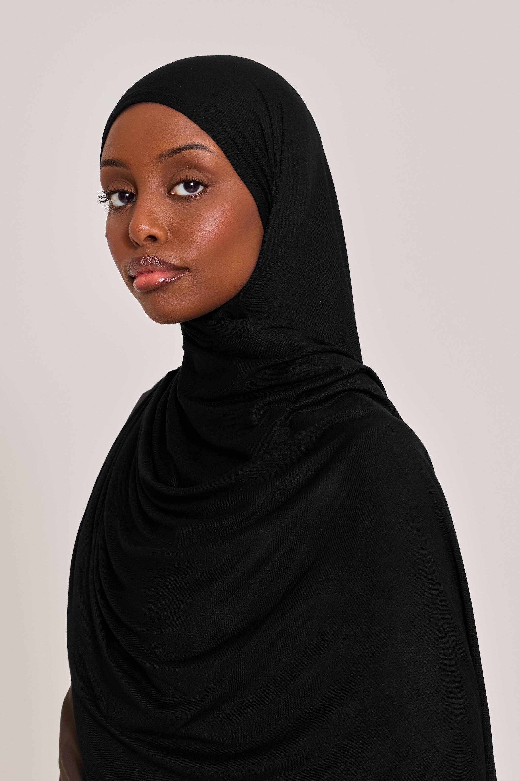 Black Cotton Jersey Hijab