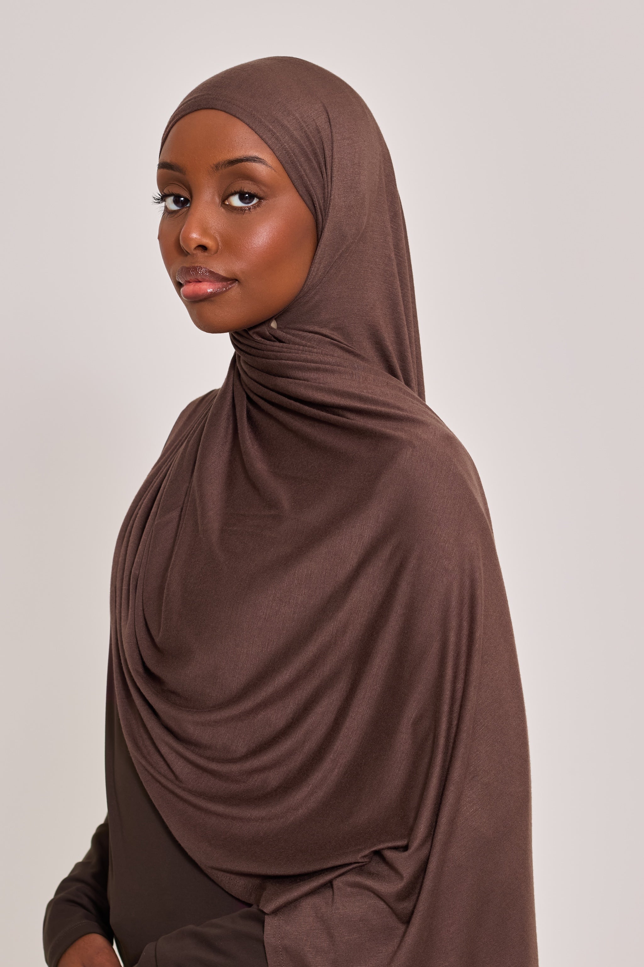 Chocolate Cotton Jersey Hijab