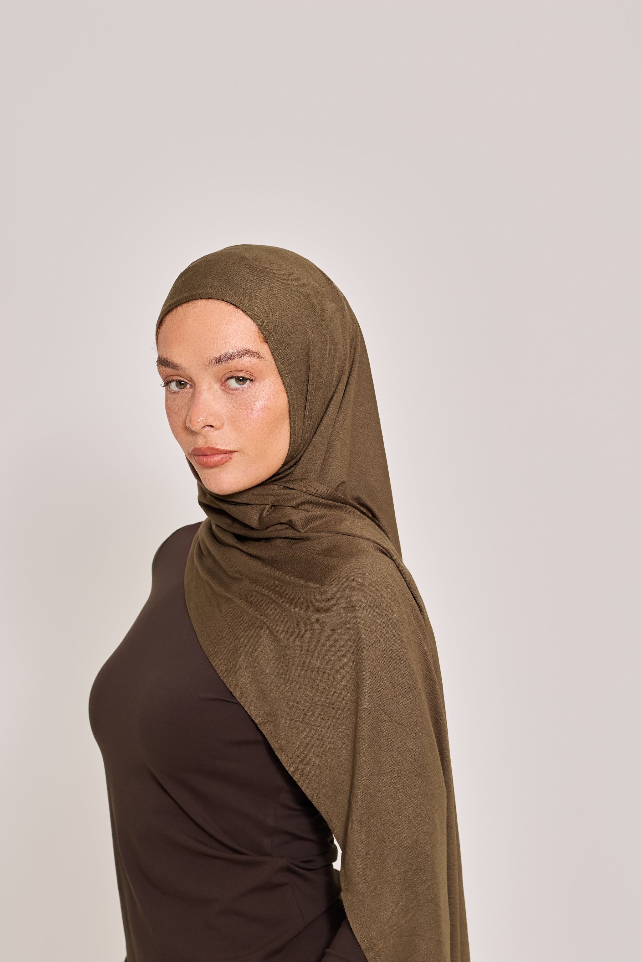 Cocoa Cotton Jersey Hijab