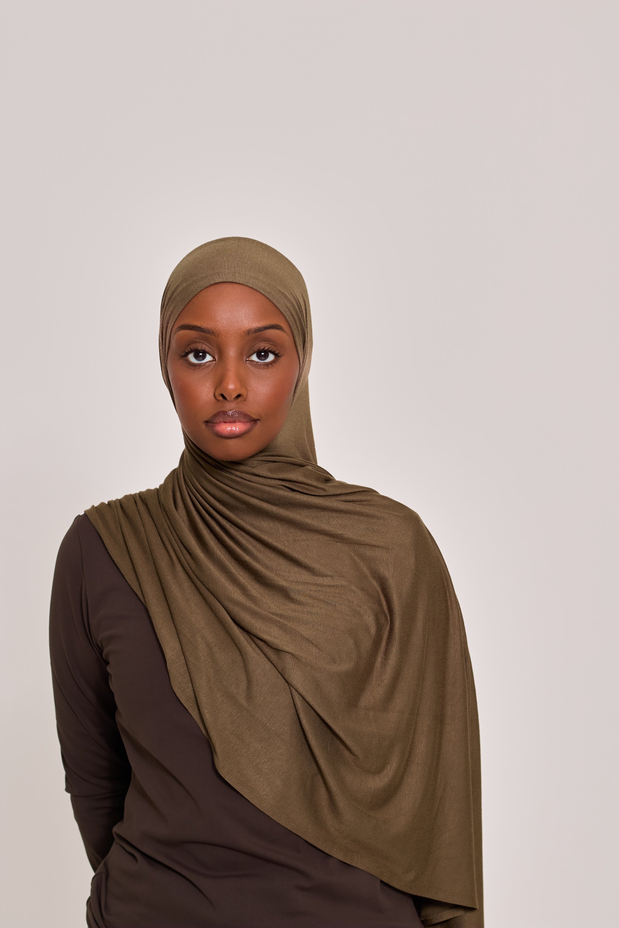 Cocoa Cotton Jersey Hijab