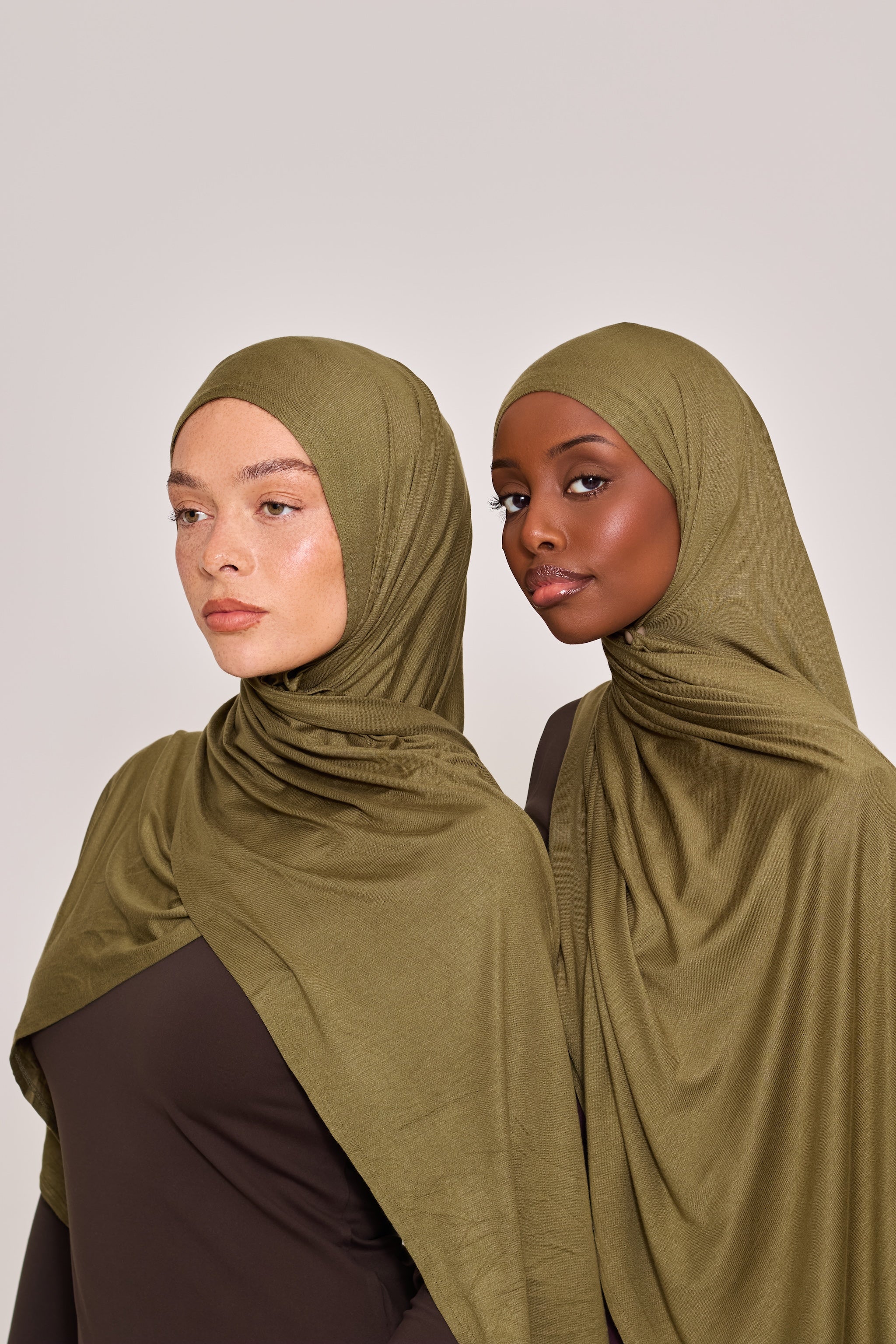 Khaki Cotton Jersey Hijab