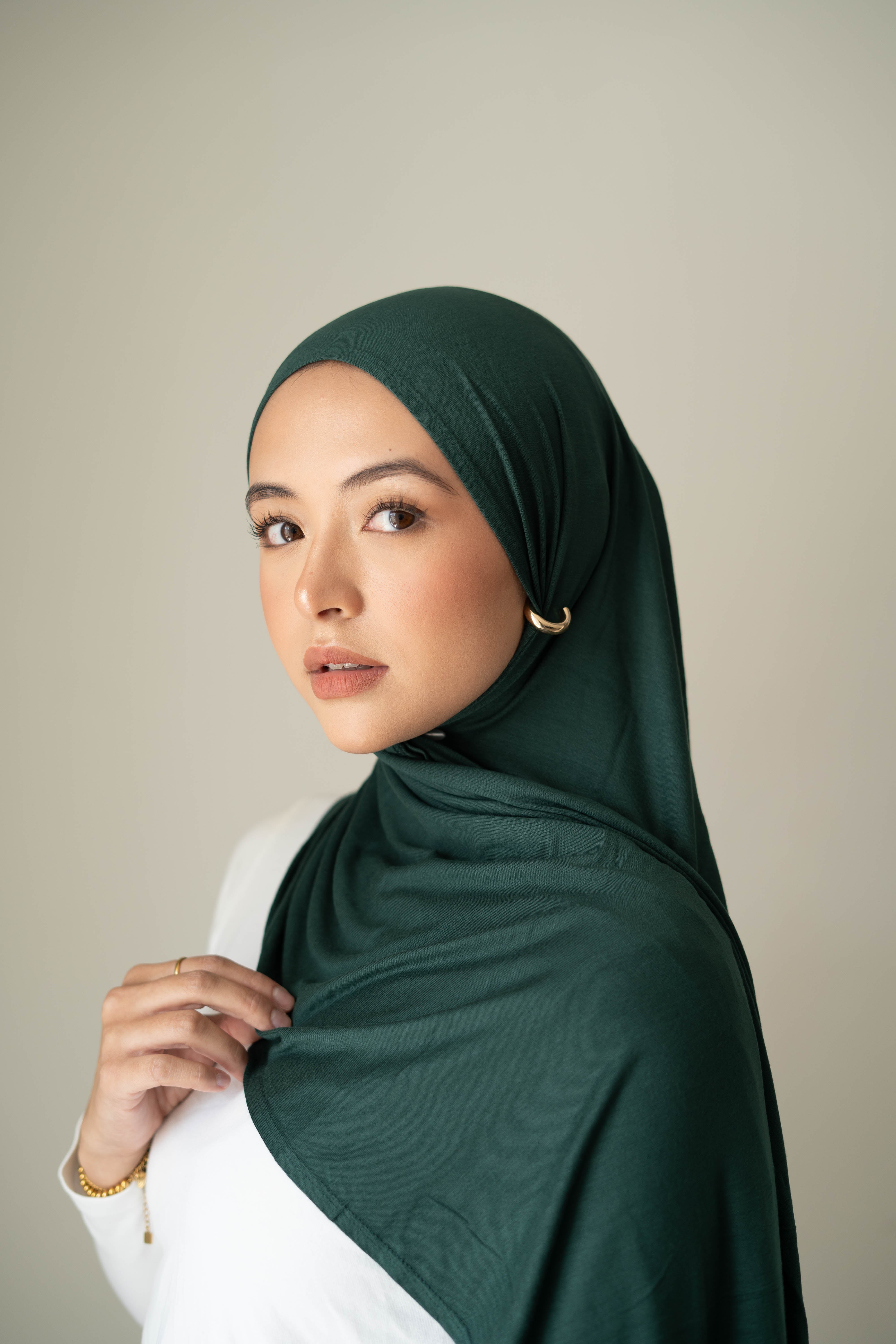 Emerald Cotton Jersey Hijab