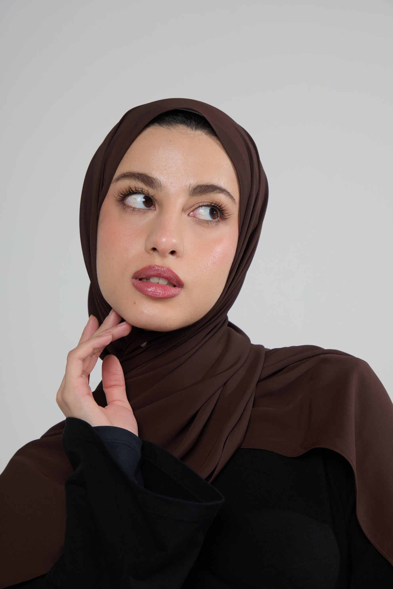Dark Brown Chiffon Hijab