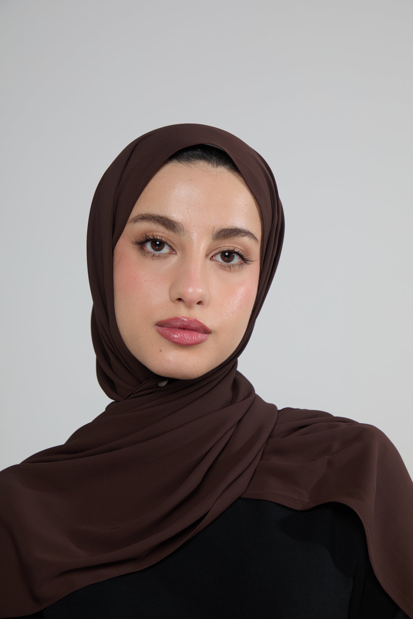Dark Brown Chiffon Hijab