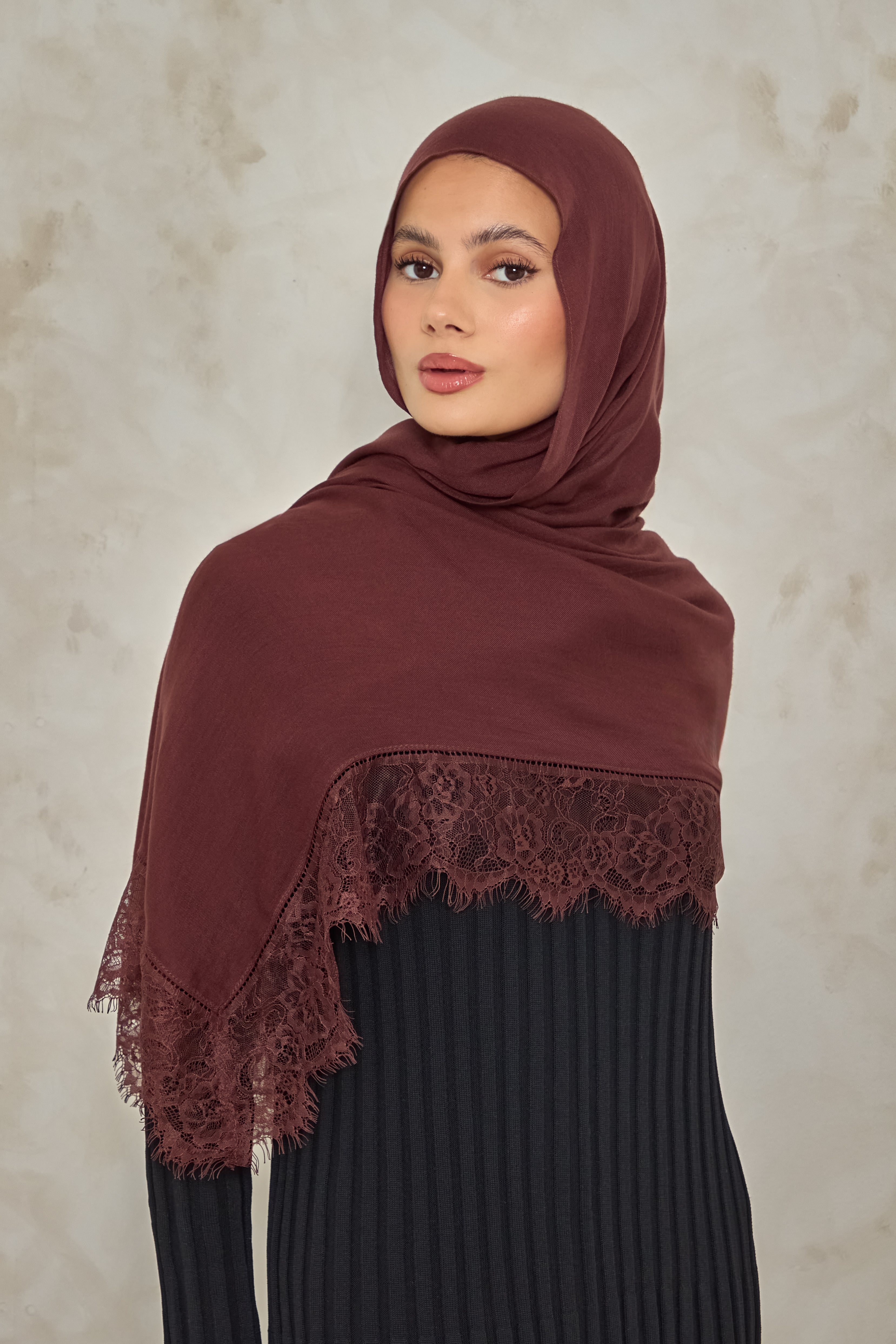 Espresso Lace Modal Hijab