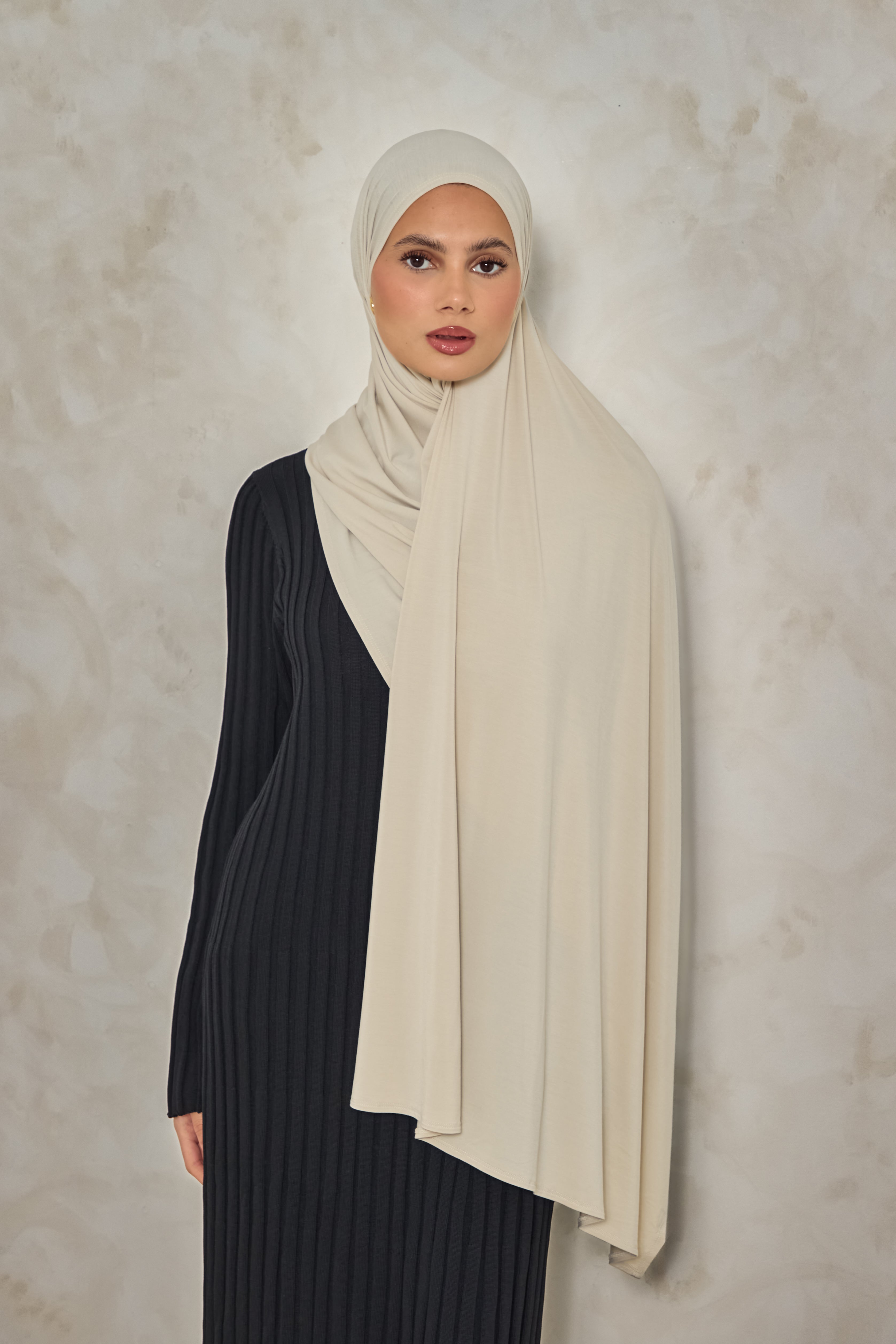 Greige Bamboo Jersey Hijab