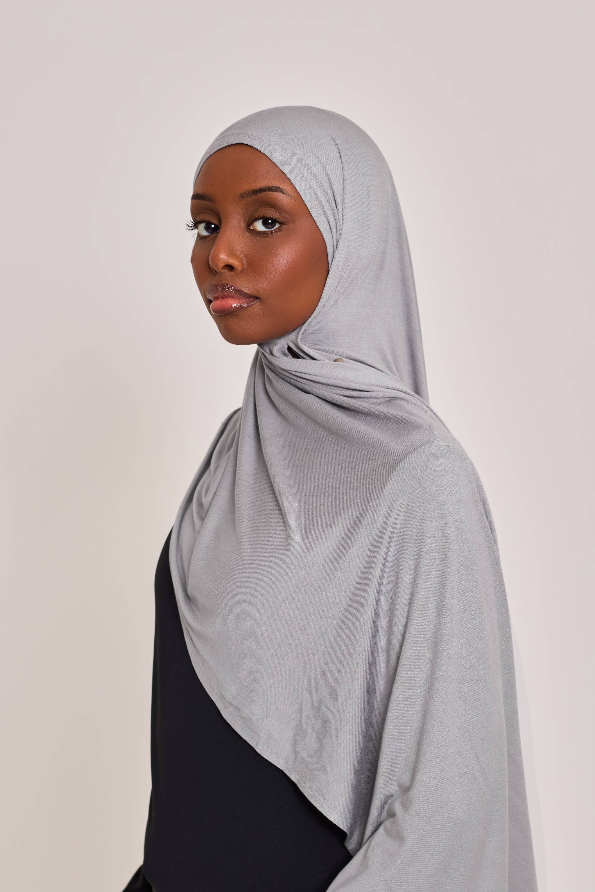 Light Grey Cotton Jersey Hijab
