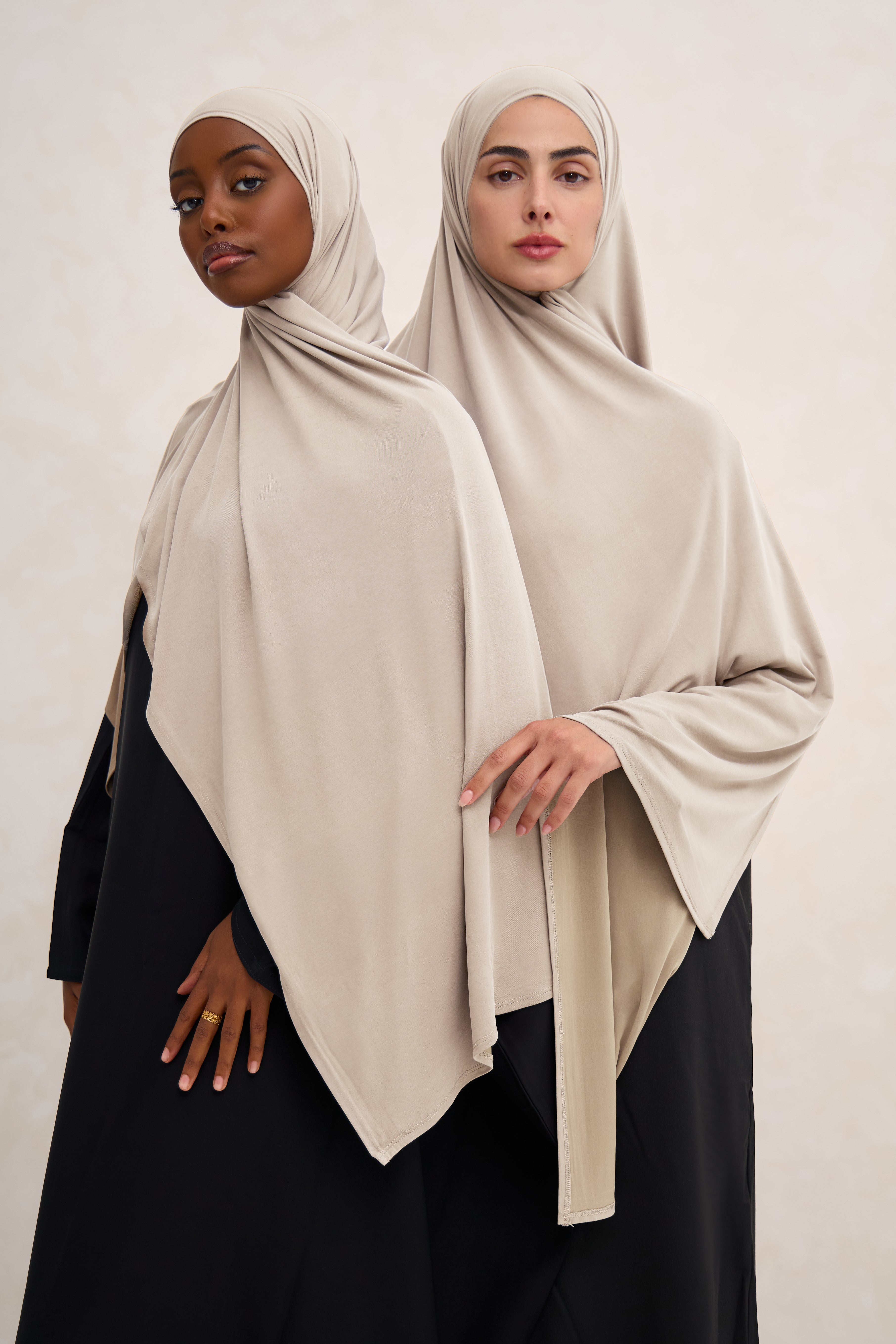 Grey Beige Cloud Jersey Hijab