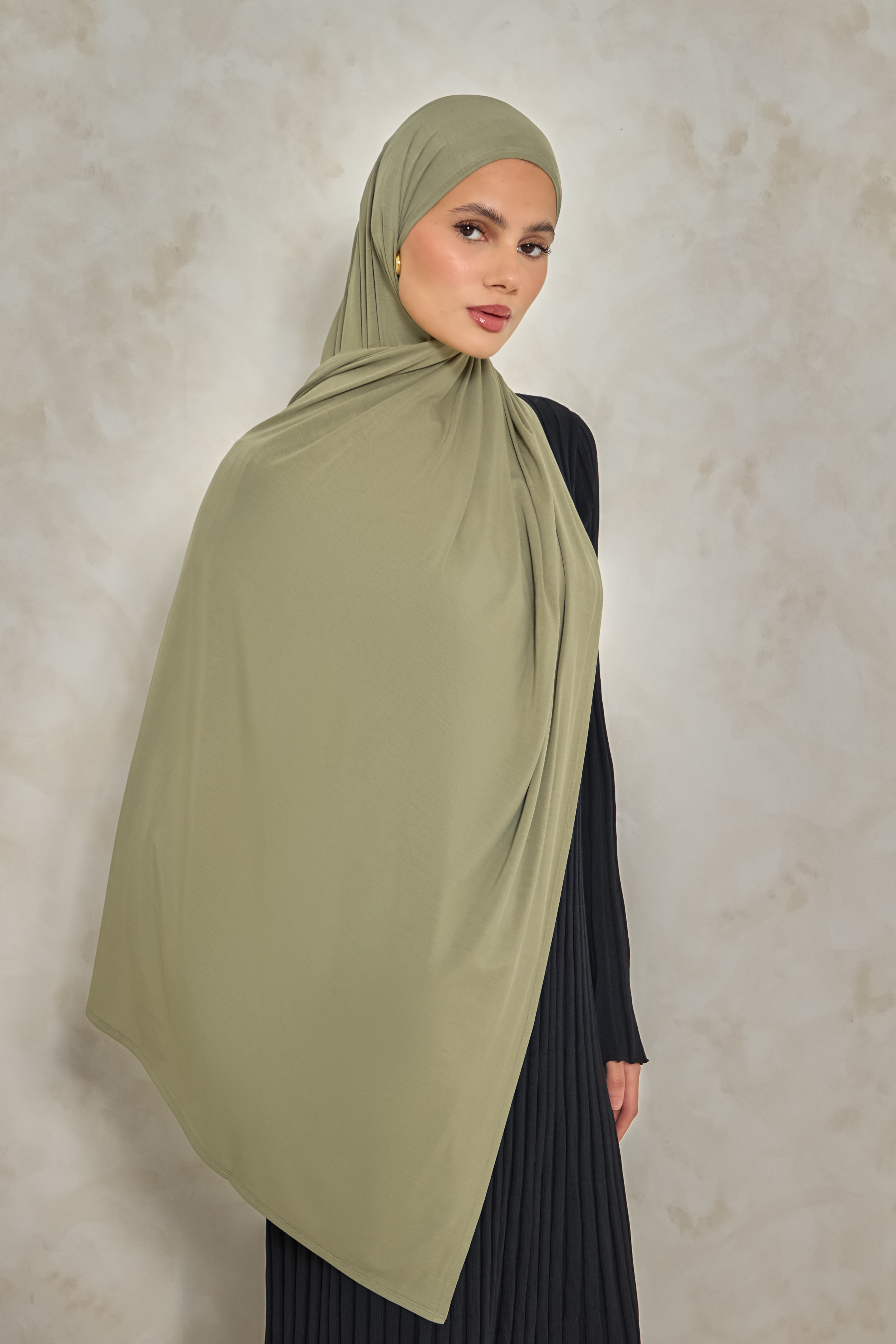 Olive Bamboo Jersey Hijab